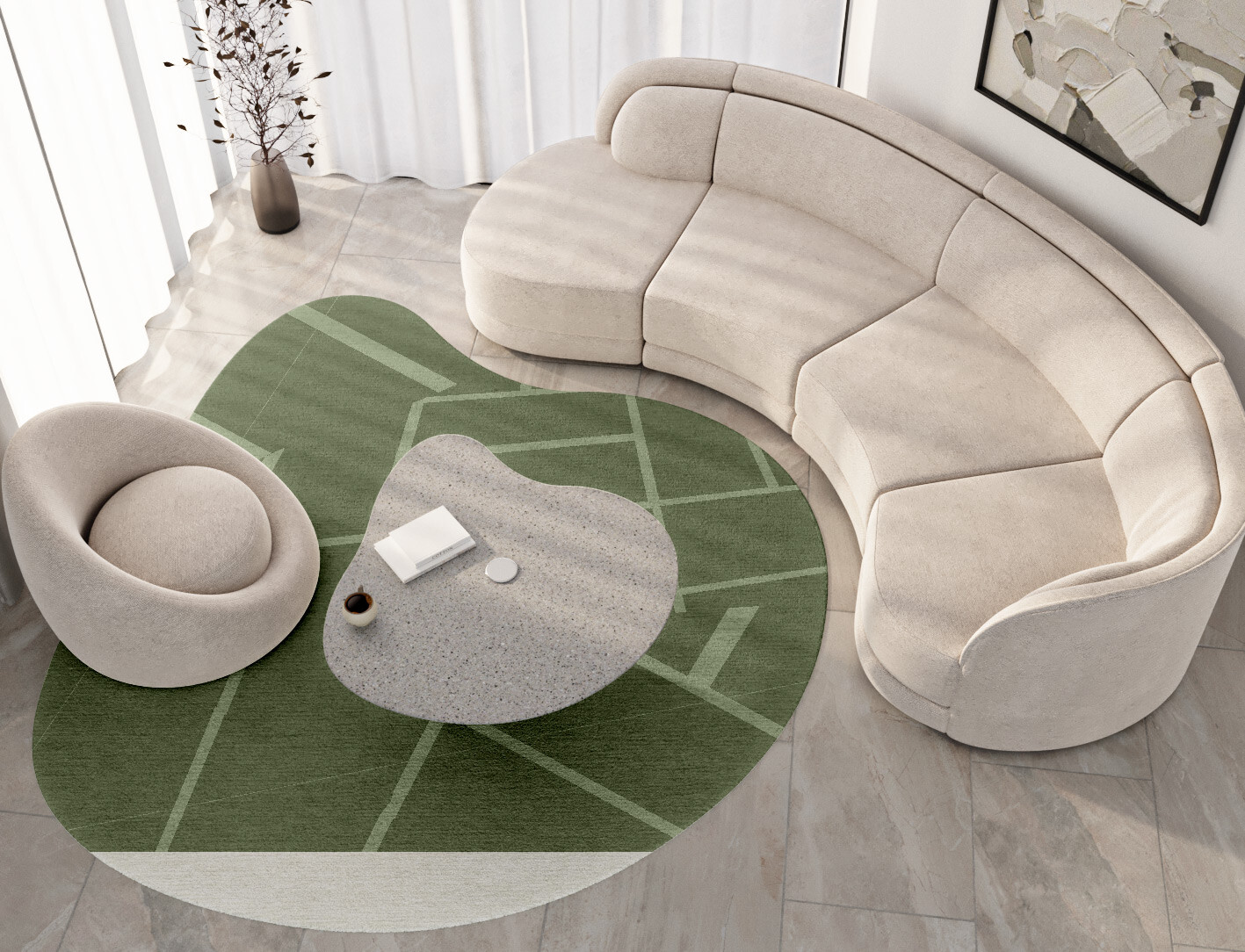 Kyle Geometric Splash Hand Tufted Pure Wool Custom Rug by Rug Artisan