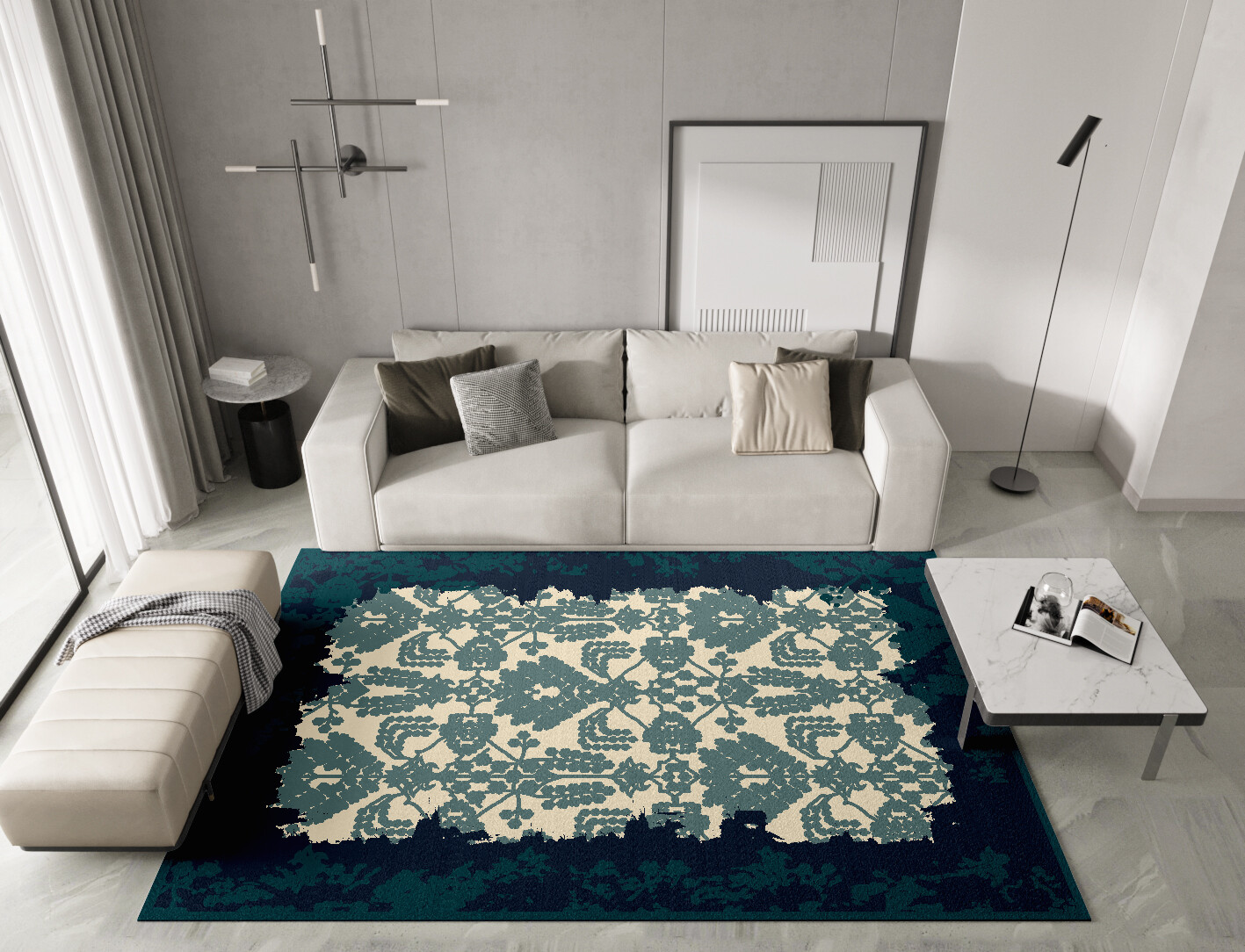 Lalleh Persian Bagh Rectangle Hand Tufted Pure Wool Custom Rug by Rug Artisan