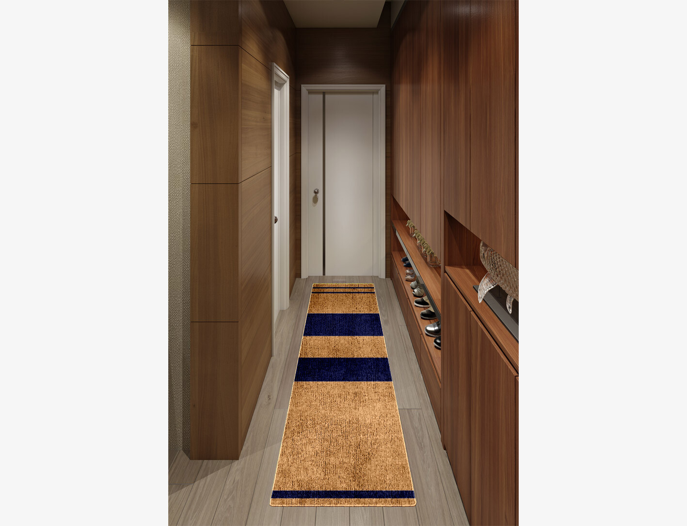 Lambent Geometric Runner Flatweave Bamboo Silk Custom Rug by Rug Artisan