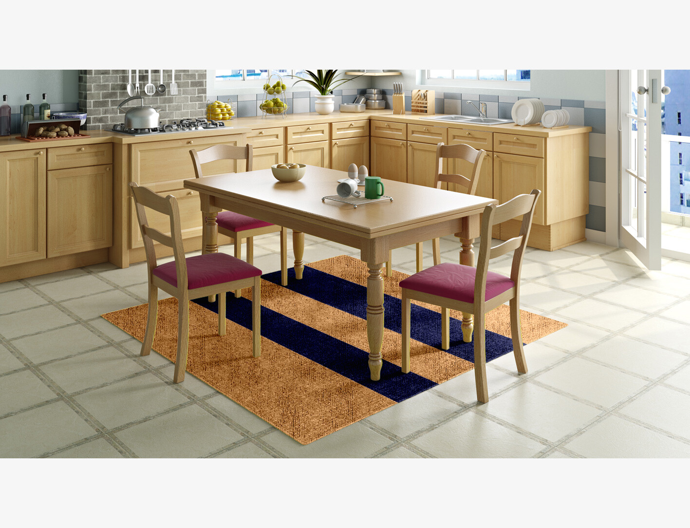 Lambent Geometric Square Flatweave Bamboo Silk Custom Rug by Rug Artisan