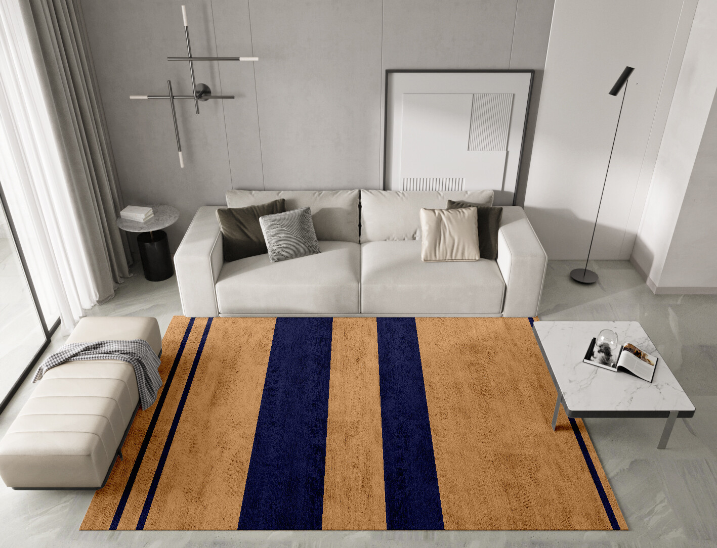 Lambent Geometric Rectangle Hand Knotted Bamboo Silk Custom Rug by Rug Artisan