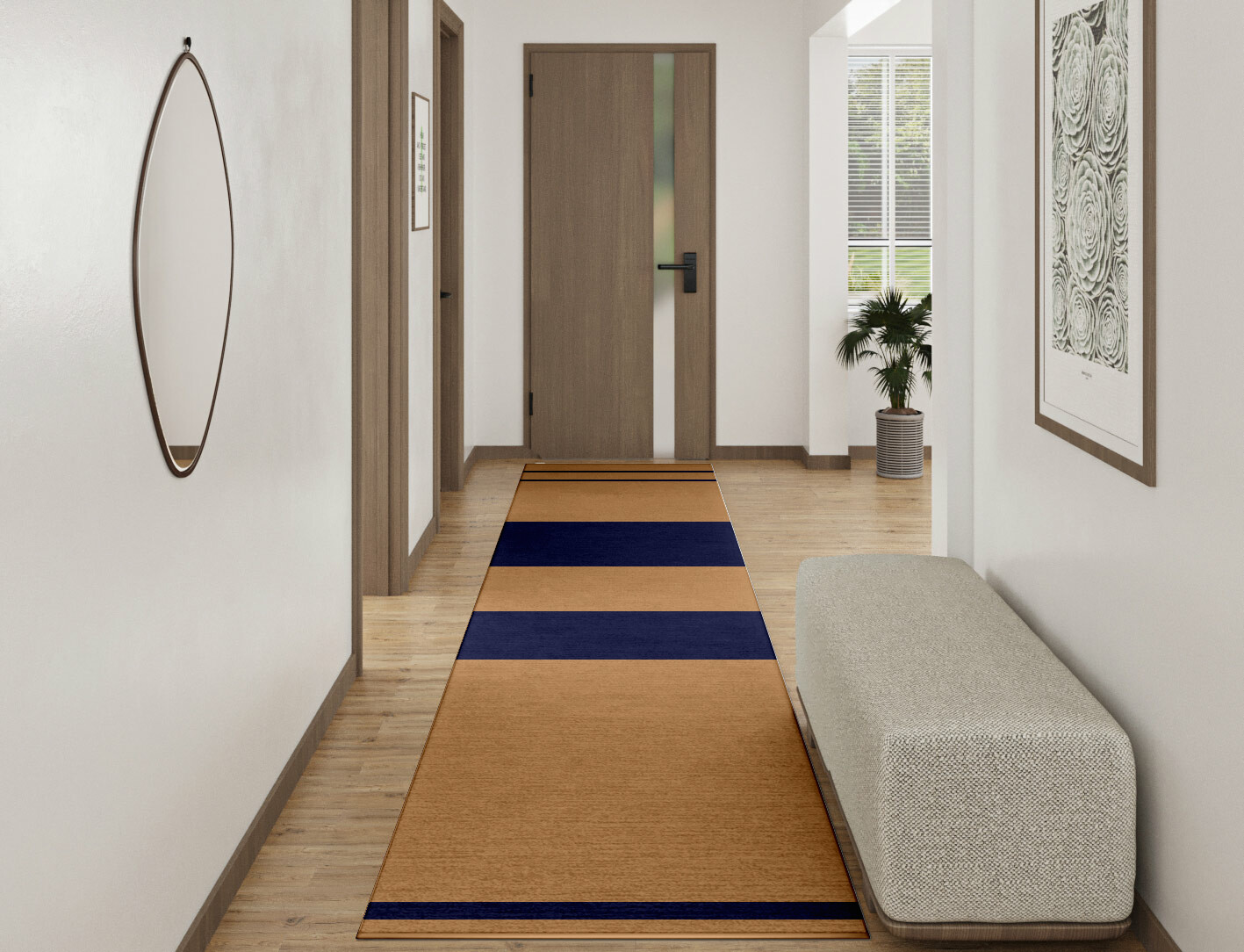 Lambent Geometric Runner Hand Knotted Tibetan Wool Custom Rug by Rug Artisan