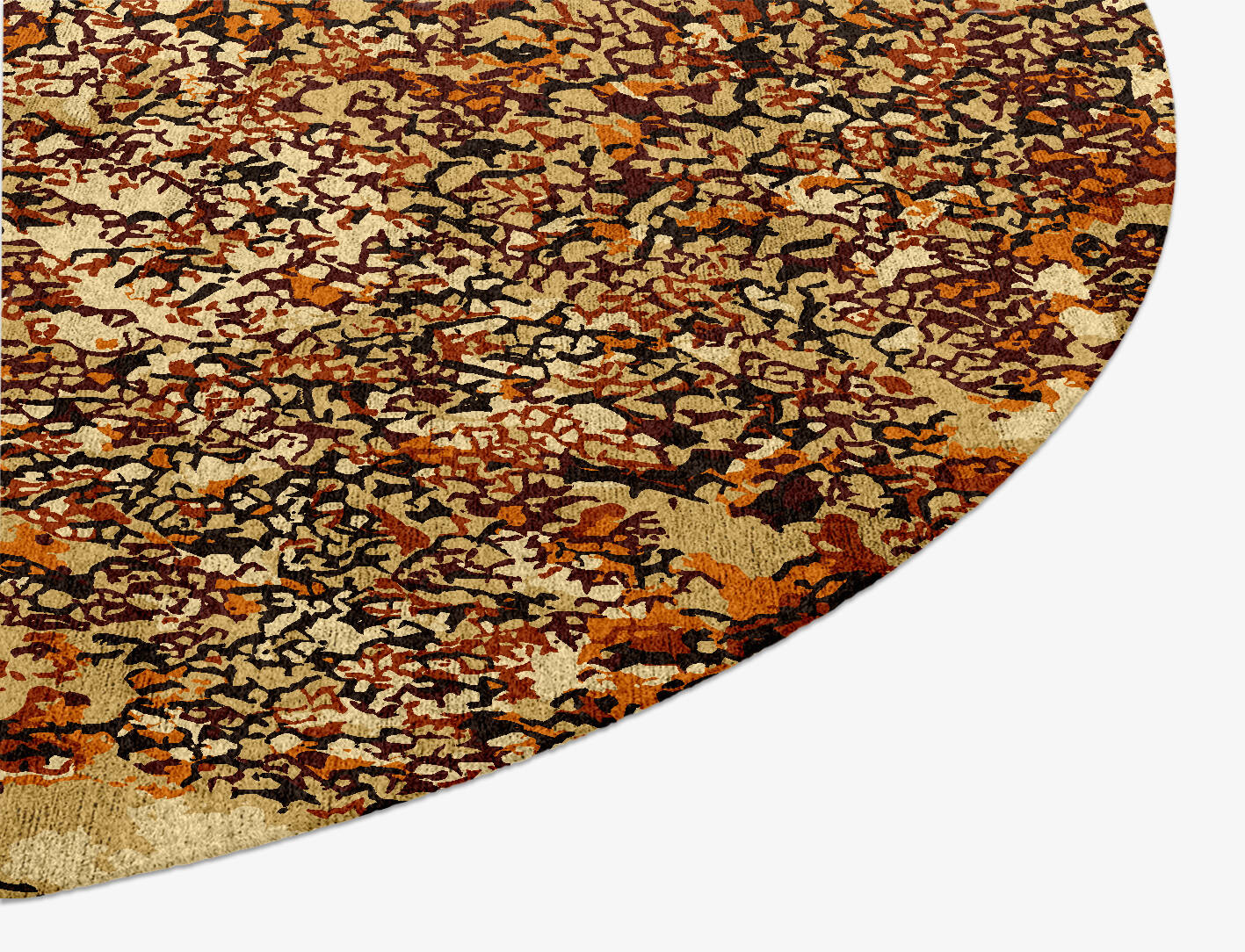 Land Creeper Brush Strokes Oval Hand Knotted Bamboo Silk Custom Rug by Rug Artisan