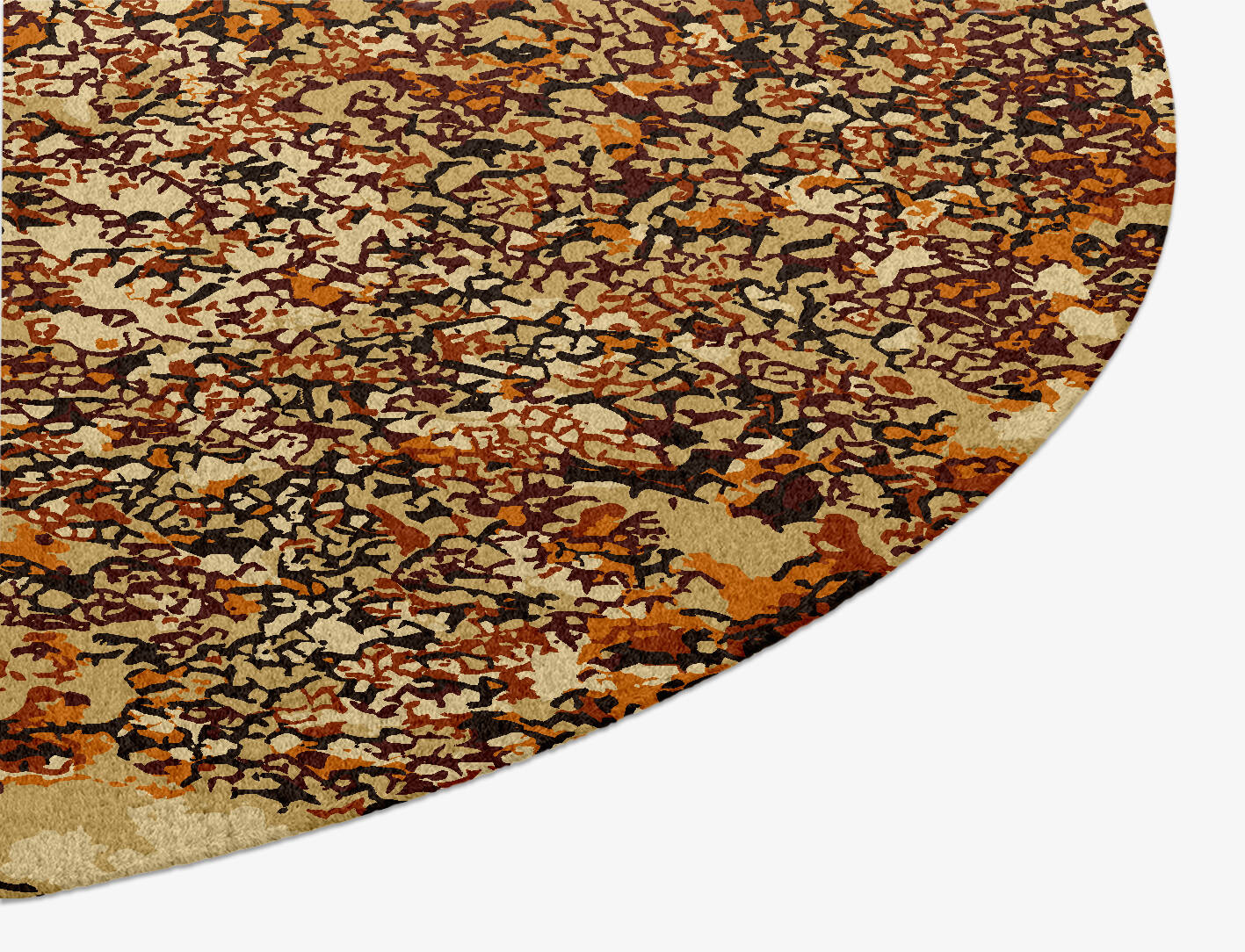 Land Creeper Brush Strokes Oval Hand Knotted Tibetan Wool Custom Rug by Rug Artisan