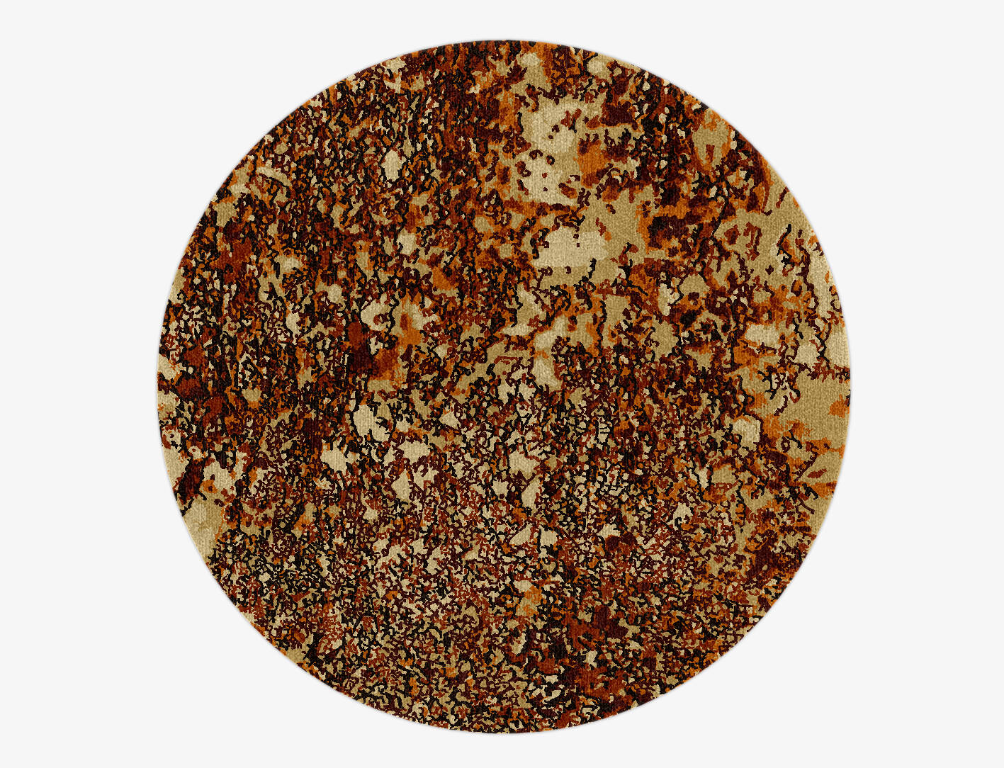 Land Creeper Brush Strokes Round Hand Knotted Tibetan Wool Custom Rug by Rug Artisan