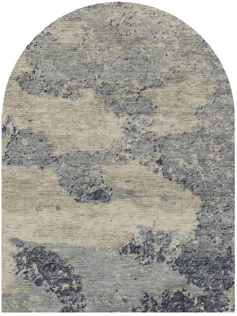 Landscape Brush Strokes Arch Hand Knotted Bamboo Silk Custom Rug by Rug Artisan