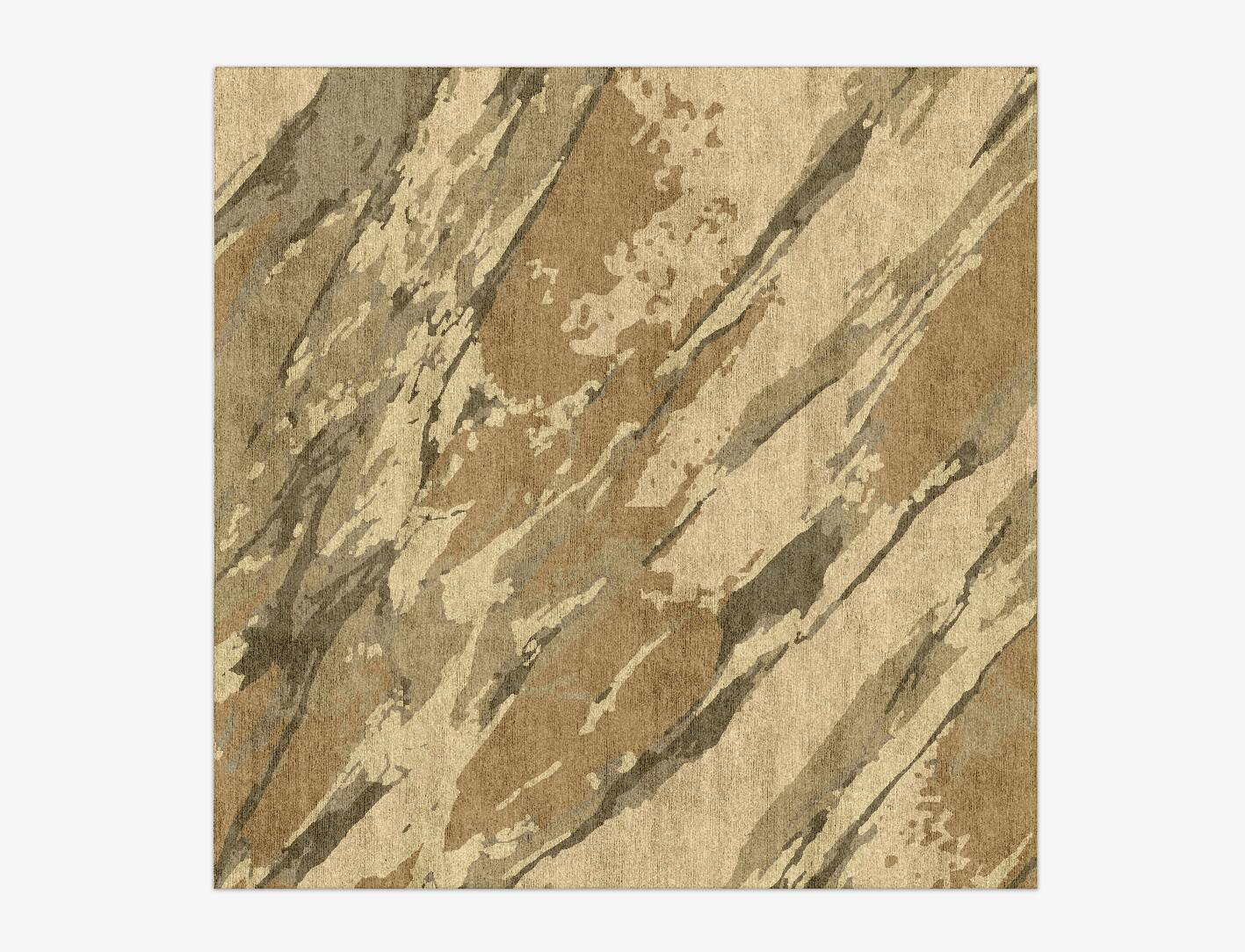Landslide Surface Art Square Hand Knotted Bamboo Silk Custom Rug by Rug Artisan