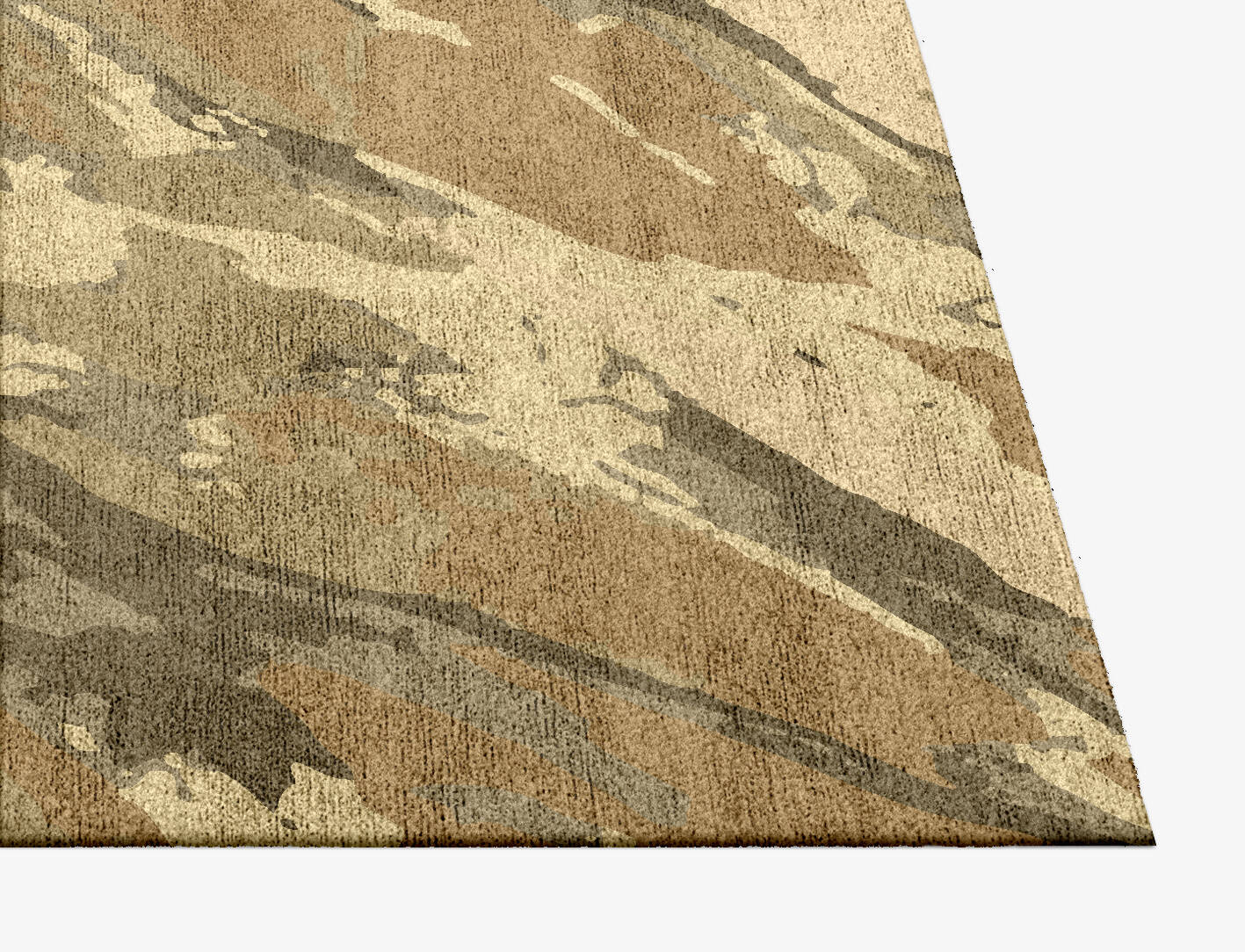 Landslide Surface Art Square Hand Knotted Bamboo Silk Custom Rug by Rug Artisan