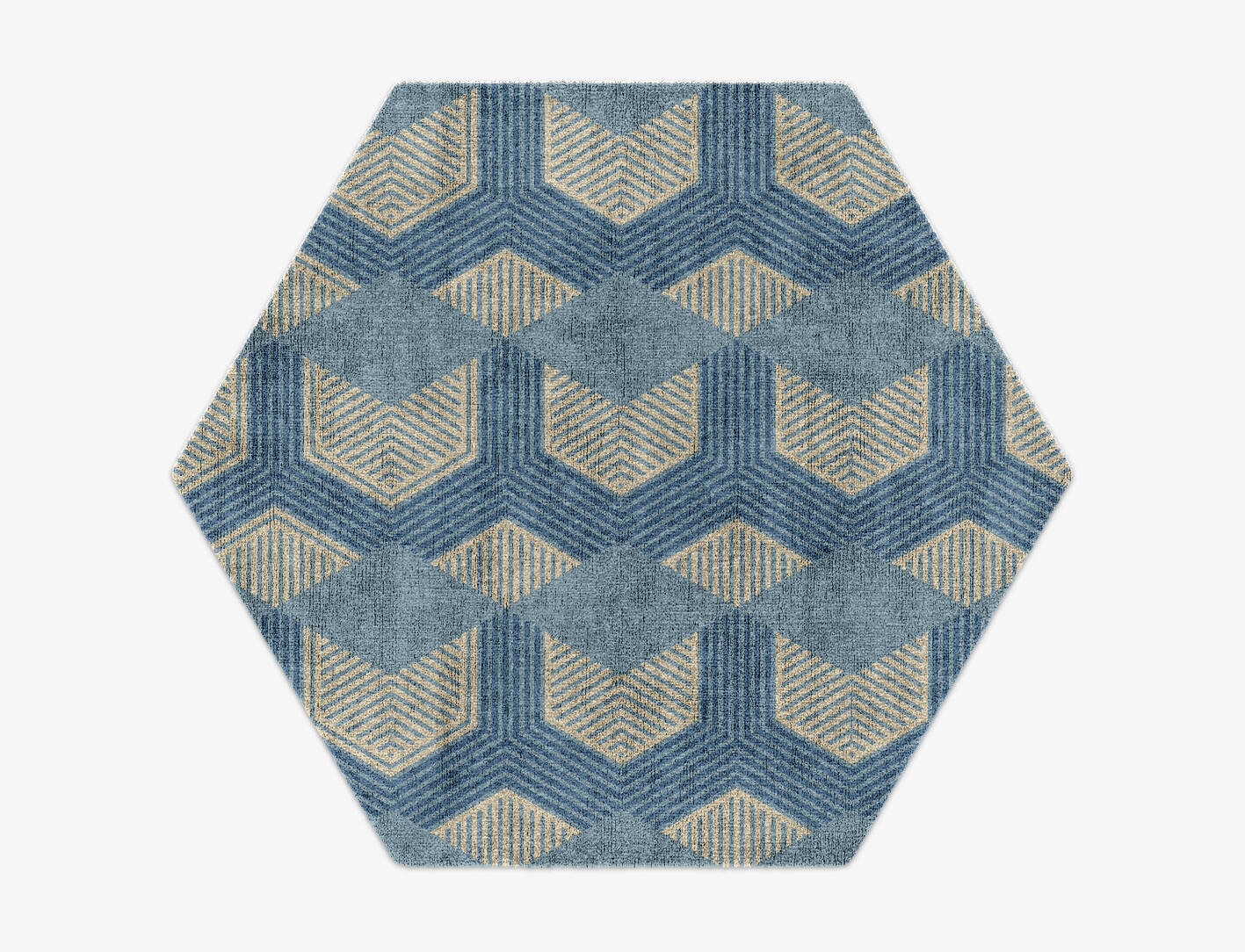 Lanes Modern Geometrics Hexagon Hand Knotted Bamboo Silk Custom Rug by Rug Artisan