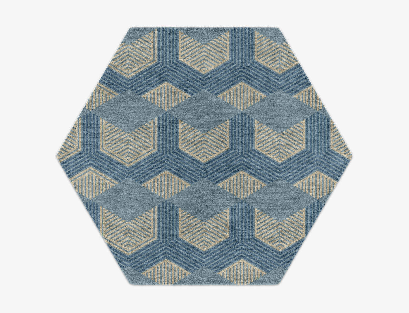 Lanes Modern Geometrics Hexagon Hand Knotted Tibetan Wool Custom Rug by Rug Artisan