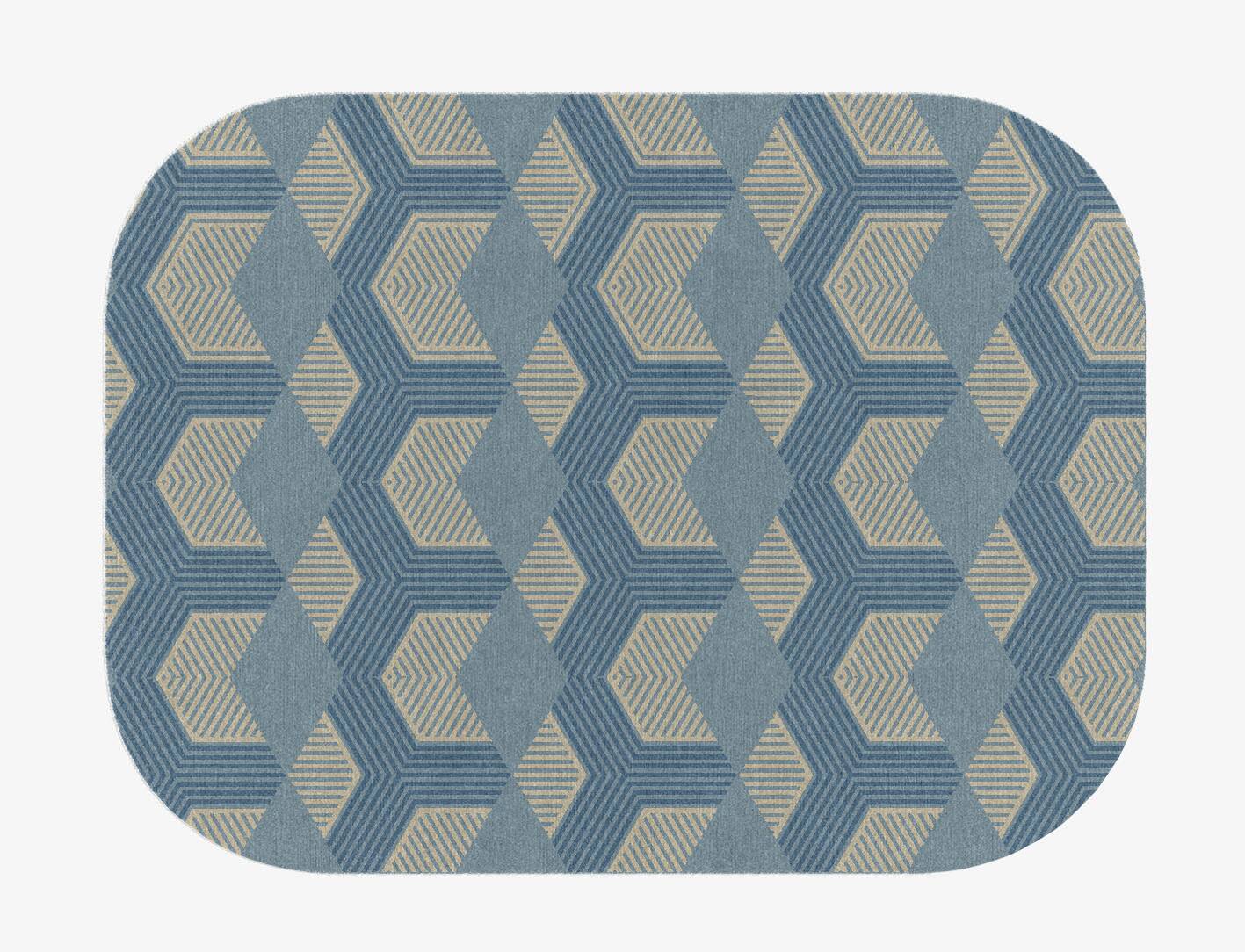 Lanes Modern Geometrics Oblong Hand Knotted Tibetan Wool Custom Rug by Rug Artisan