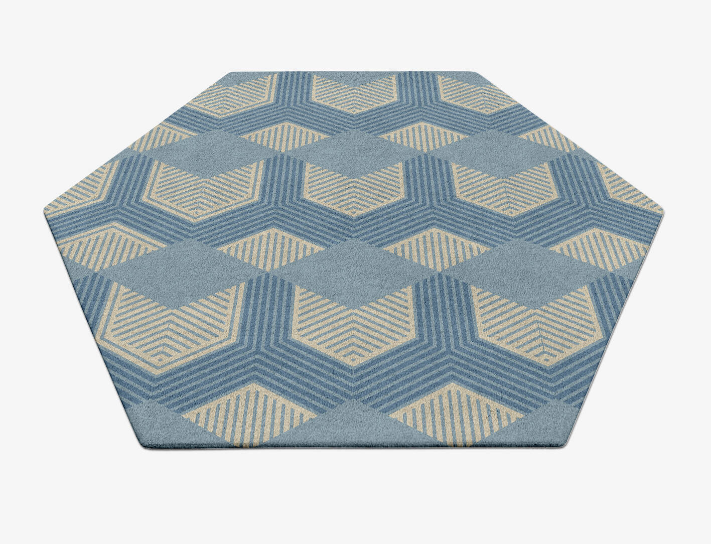 Lanes Modern Geometrics Hexagon Hand Tufted Pure Wool Custom Rug by Rug Artisan
