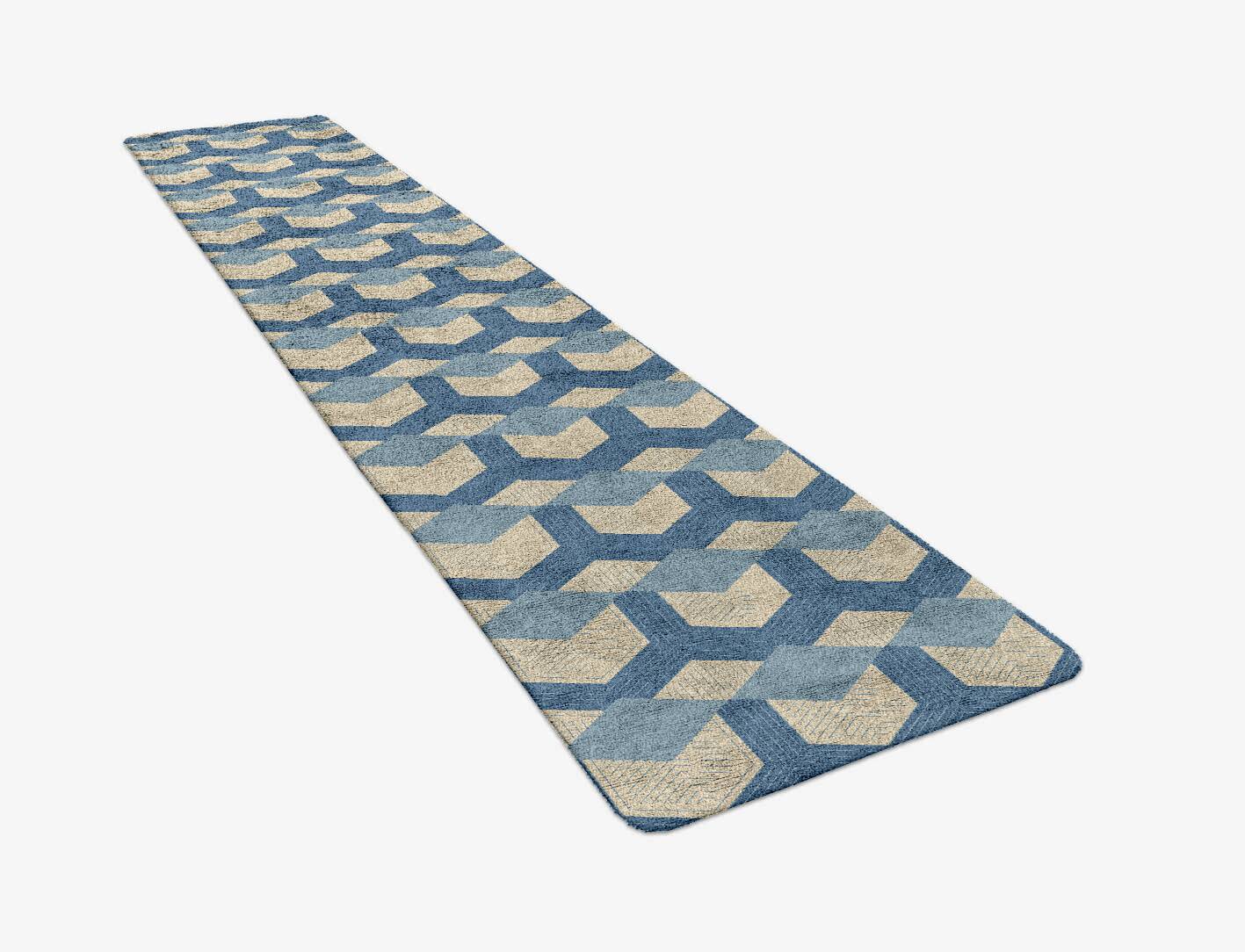 Lanes Modern Geometrics Runner Hand Tufted Bamboo Silk Custom Rug by Rug Artisan