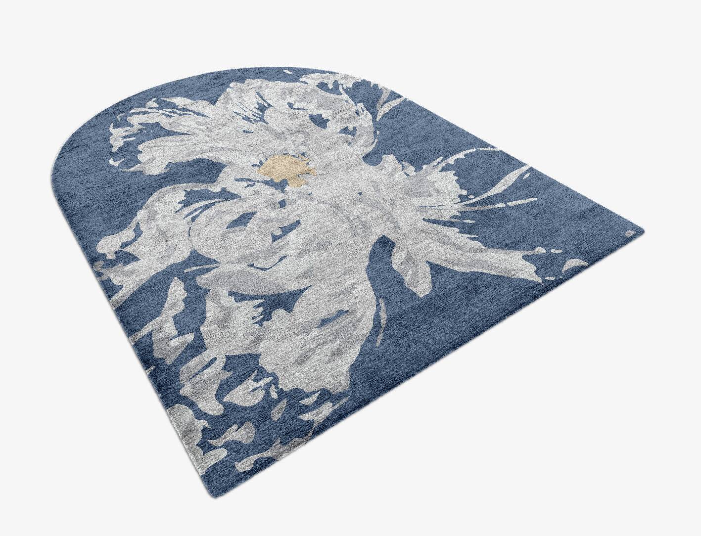 Lapis Cerulean Arch Hand Knotted Bamboo Silk Custom Rug by Rug Artisan