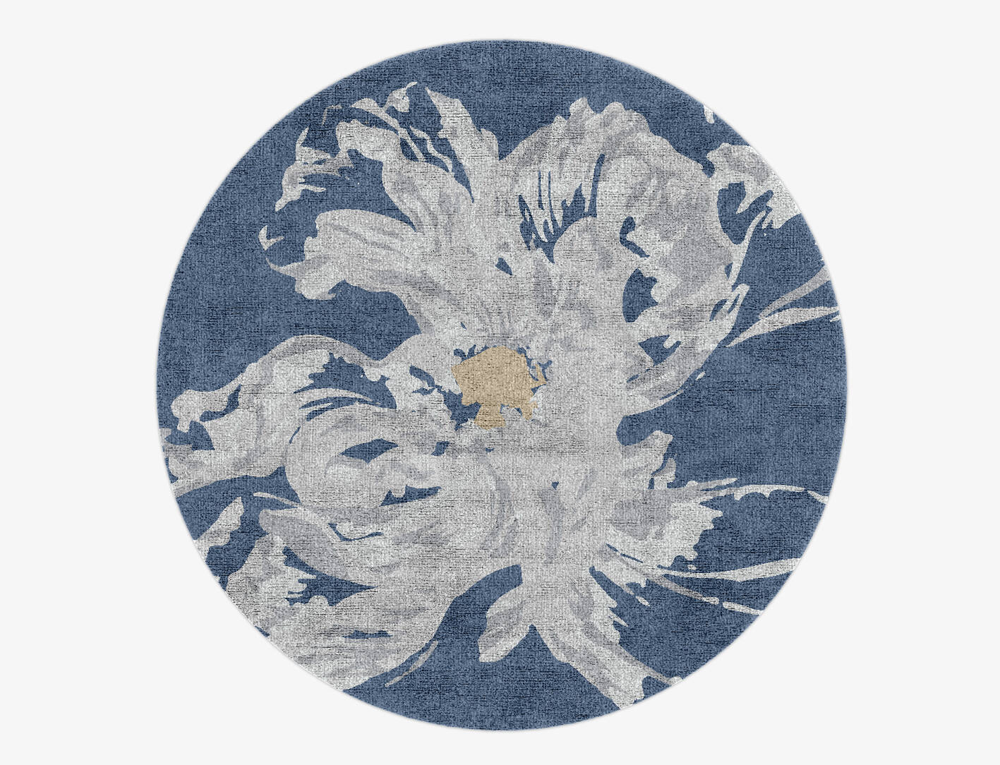 Lapis Cerulean Round Hand Knotted Bamboo Silk Custom Rug by Rug Artisan