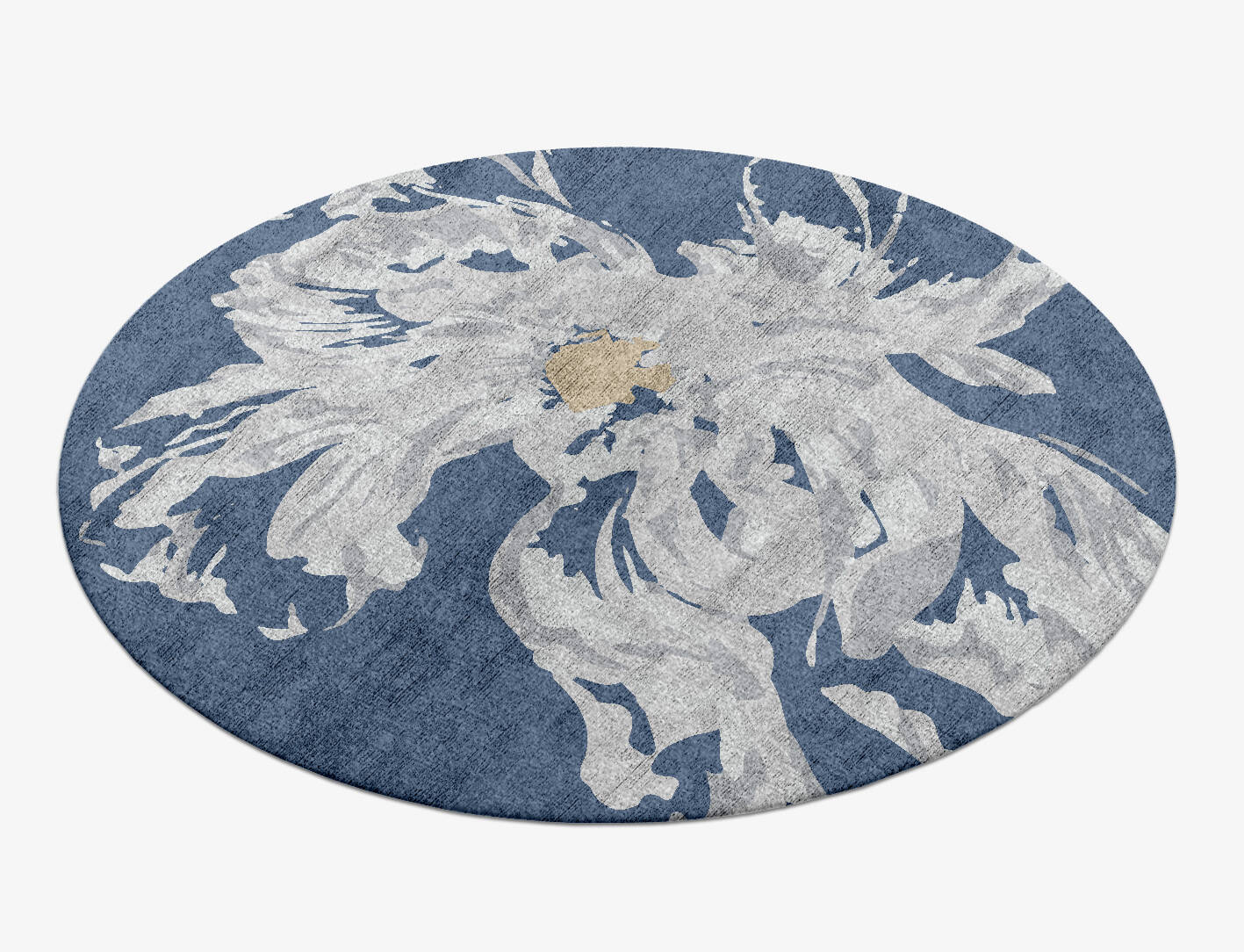 Lapis Cerulean Round Hand Knotted Bamboo Silk Custom Rug by Rug Artisan