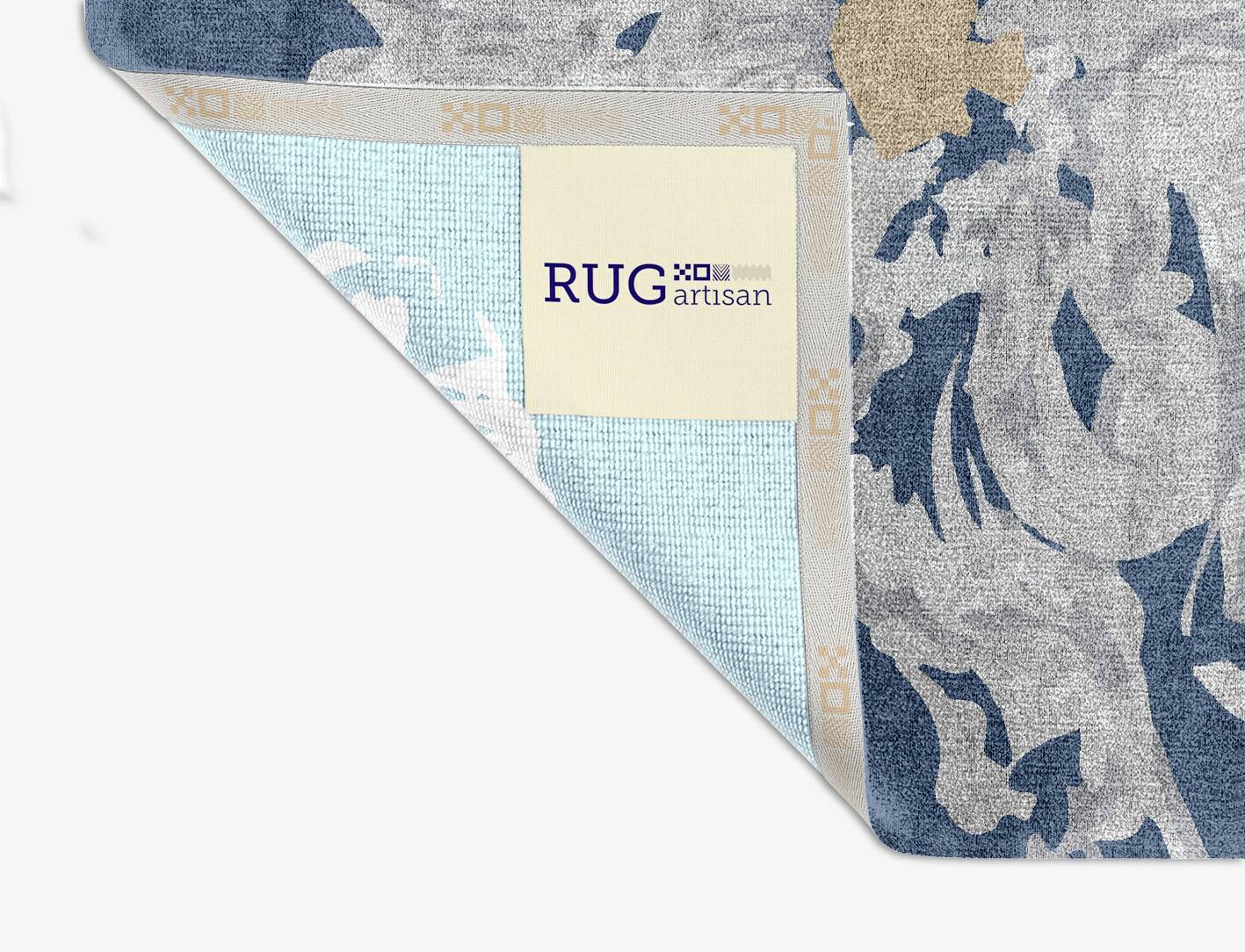 Lapis Cerulean Square Hand Knotted Bamboo Silk Custom Rug by Rug Artisan