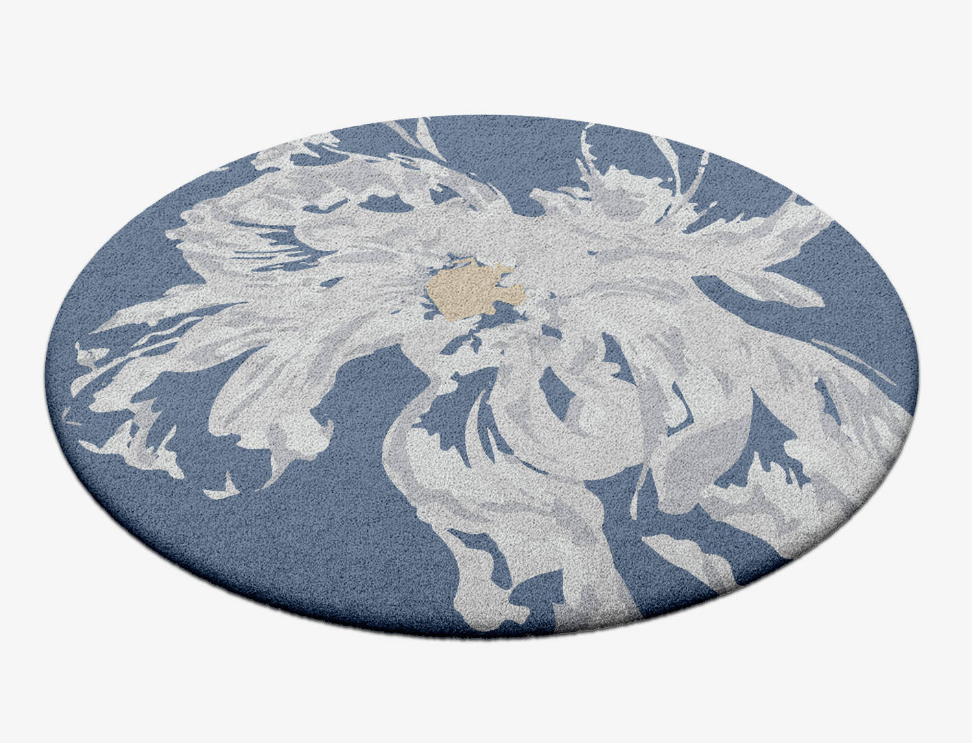 Lapis Cerulean Round Hand Tufted Pure Wool Custom Rug by Rug Artisan