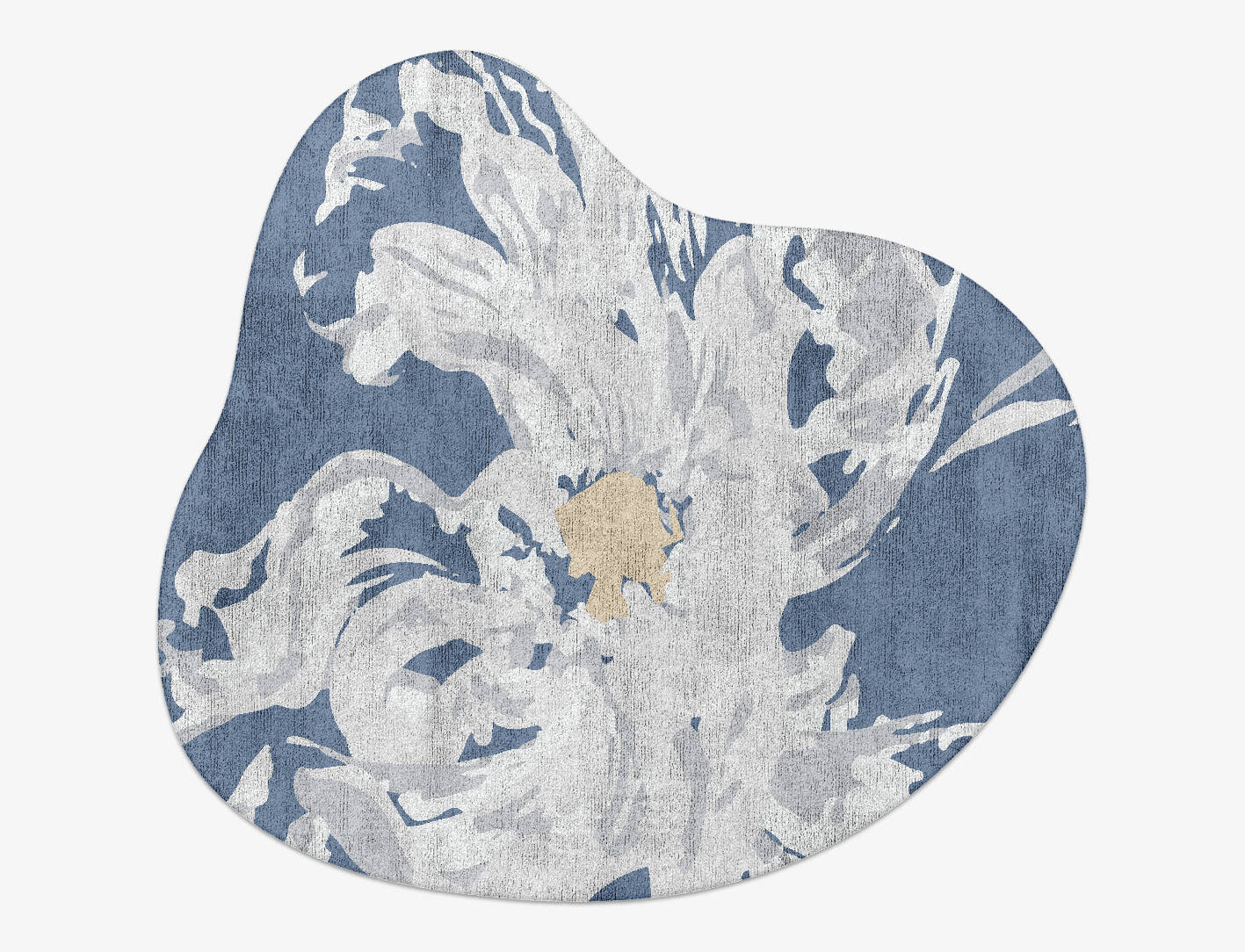 Lapis Cerulean Splash Hand Tufted Bamboo Silk Custom Rug by Rug Artisan
