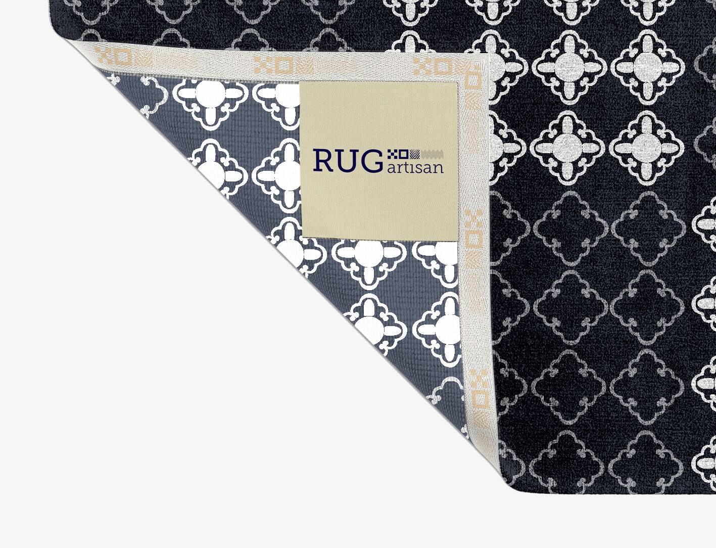 Lattice Grey Monochrome Rectangle Hand Knotted Bamboo Silk Custom Rug by Rug Artisan