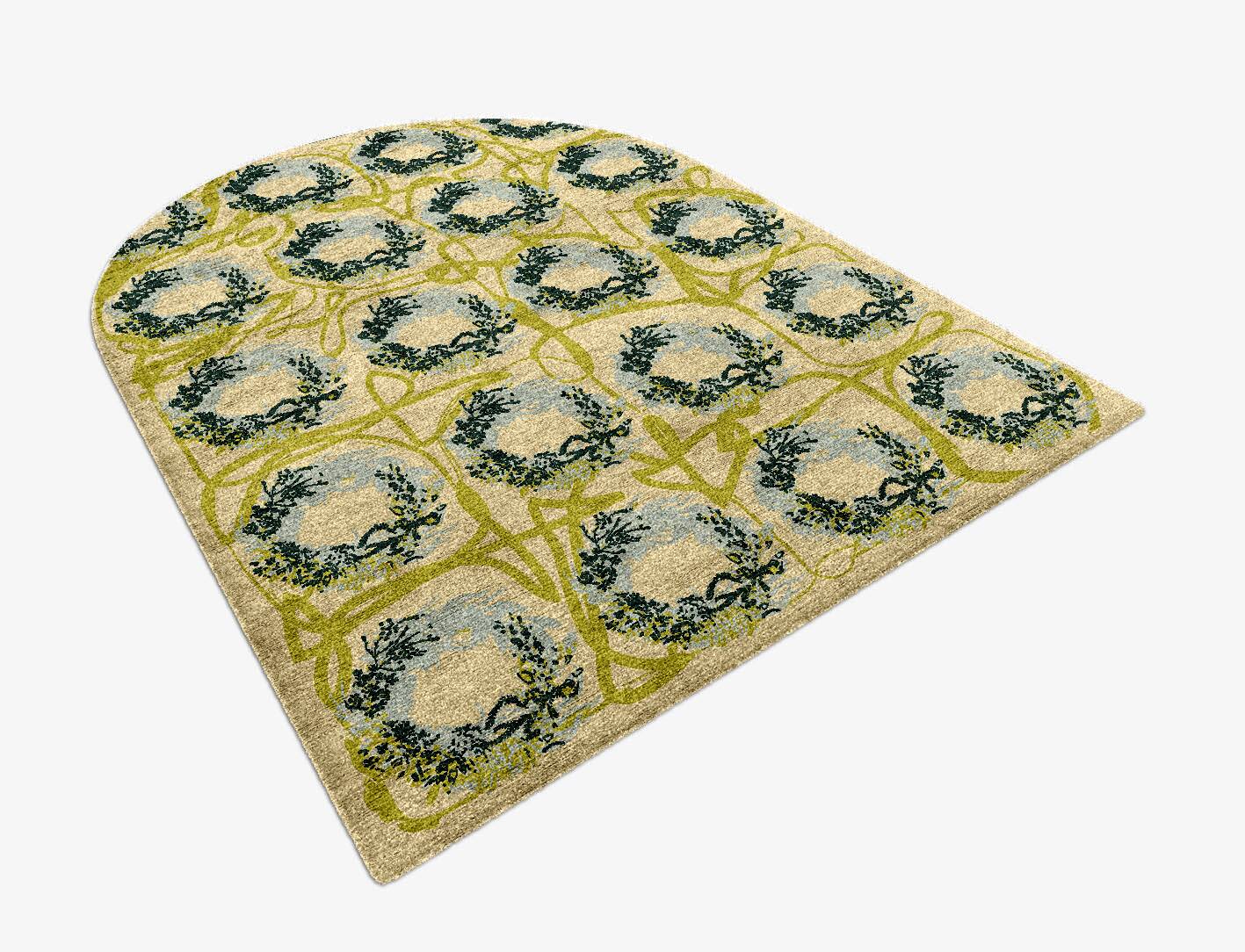 Laurel Floral Arch Hand Knotted Bamboo Silk Custom Rug by Rug Artisan