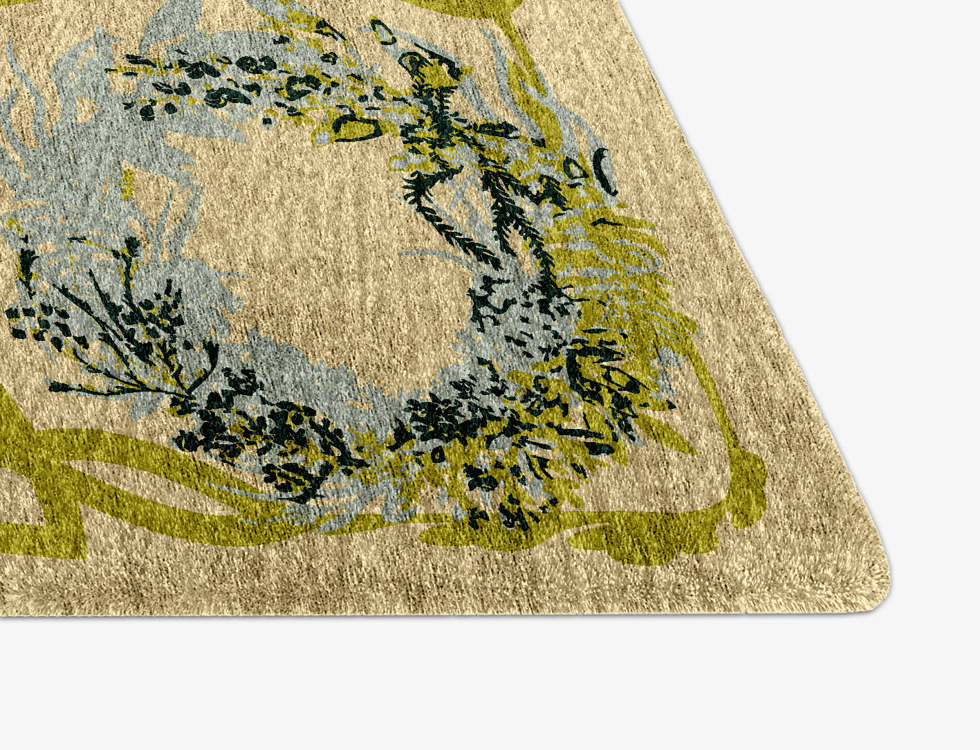 Laurel Floral Arch Hand Knotted Bamboo Silk Custom Rug by Rug Artisan