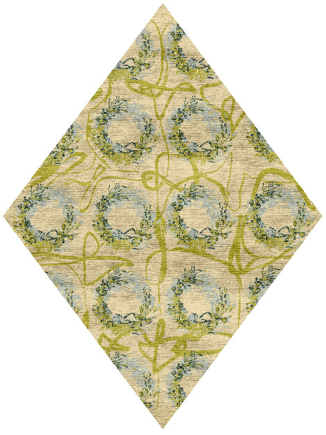 Laurel Floral Diamond Hand Knotted Bamboo Silk Custom Rug by Rug Artisan