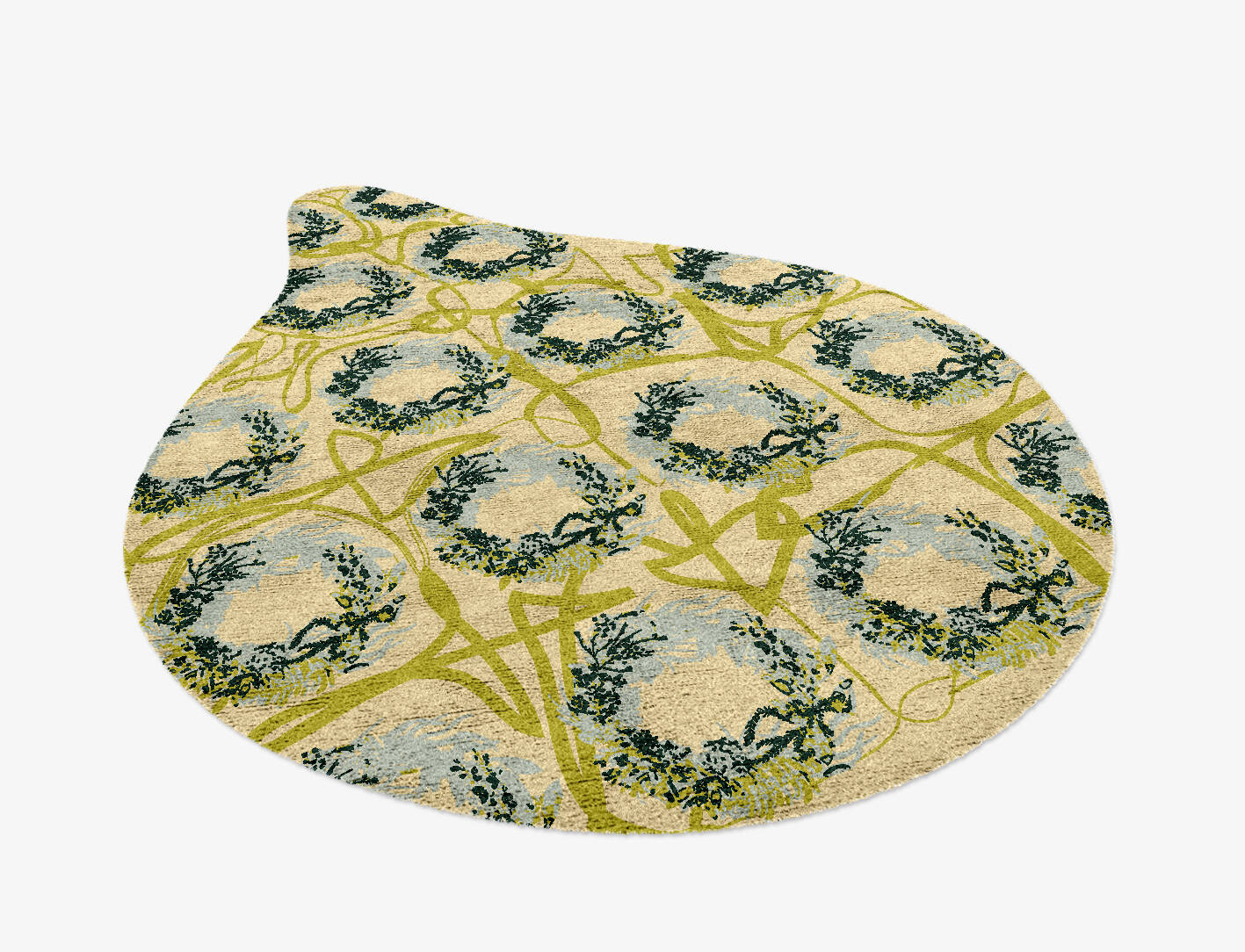 Laurel Floral Drop Hand Knotted Bamboo Silk Custom Rug by Rug Artisan