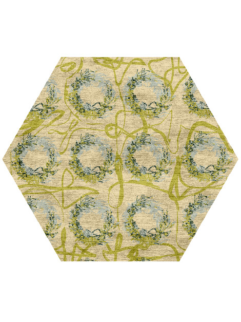 Laurel Floral Hexagon Hand Knotted Bamboo Silk Custom Rug by Rug Artisan