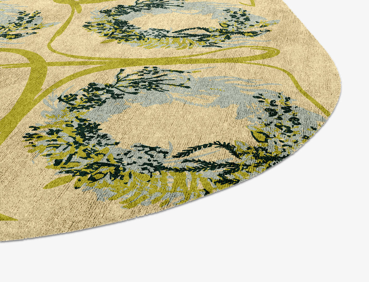 Laurel Floral Oblong Hand Knotted Bamboo Silk Custom Rug by Rug Artisan