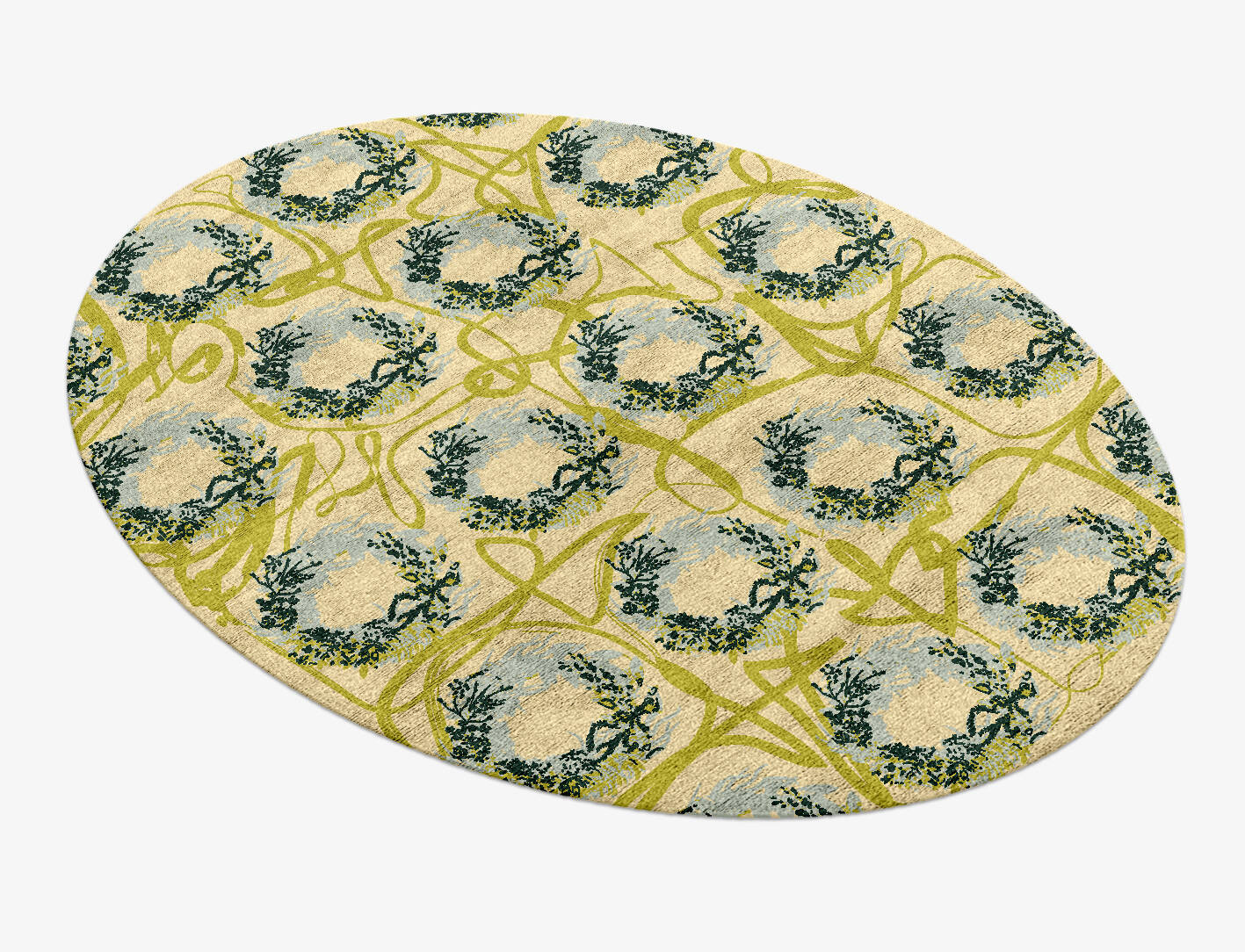 Laurel Floral Oval Hand Knotted Bamboo Silk Custom Rug by Rug Artisan