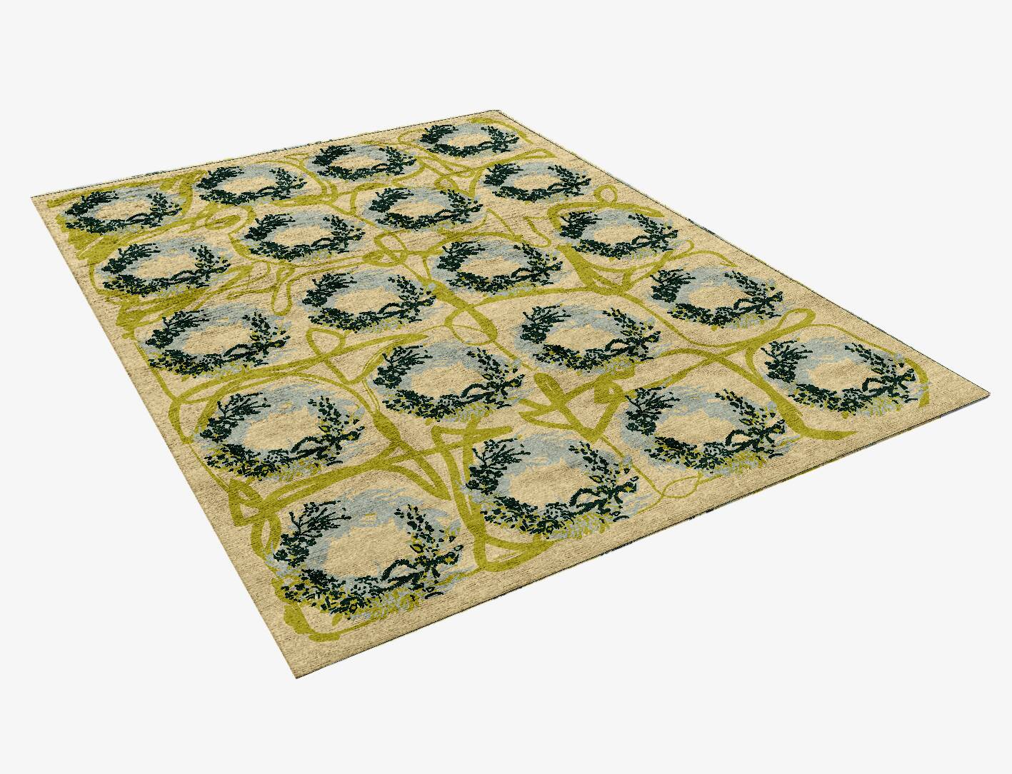 Laurel Floral Rectangle Hand Knotted Bamboo Silk Custom Rug by Rug Artisan