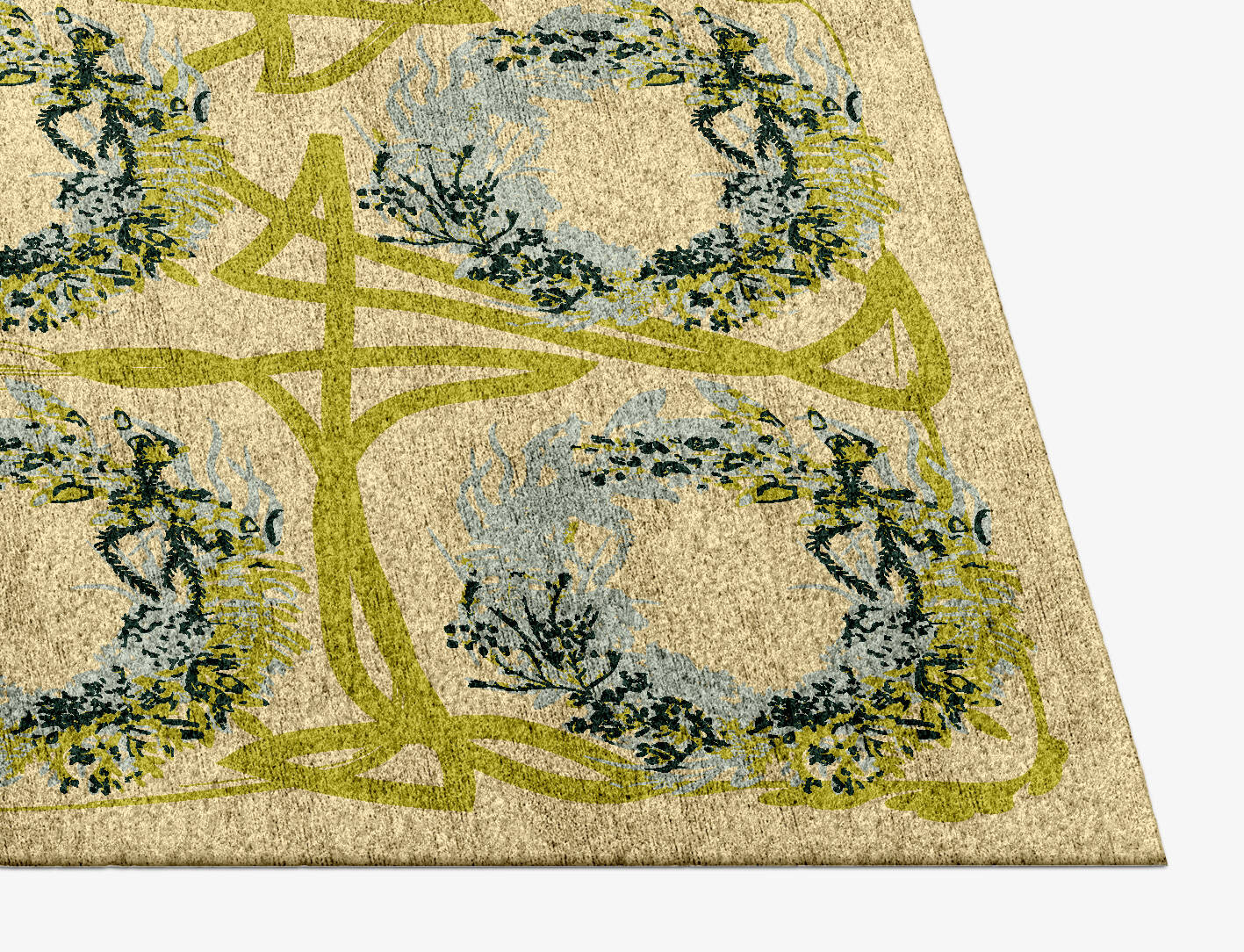 Laurel Floral Rectangle Hand Knotted Bamboo Silk Custom Rug by Rug Artisan