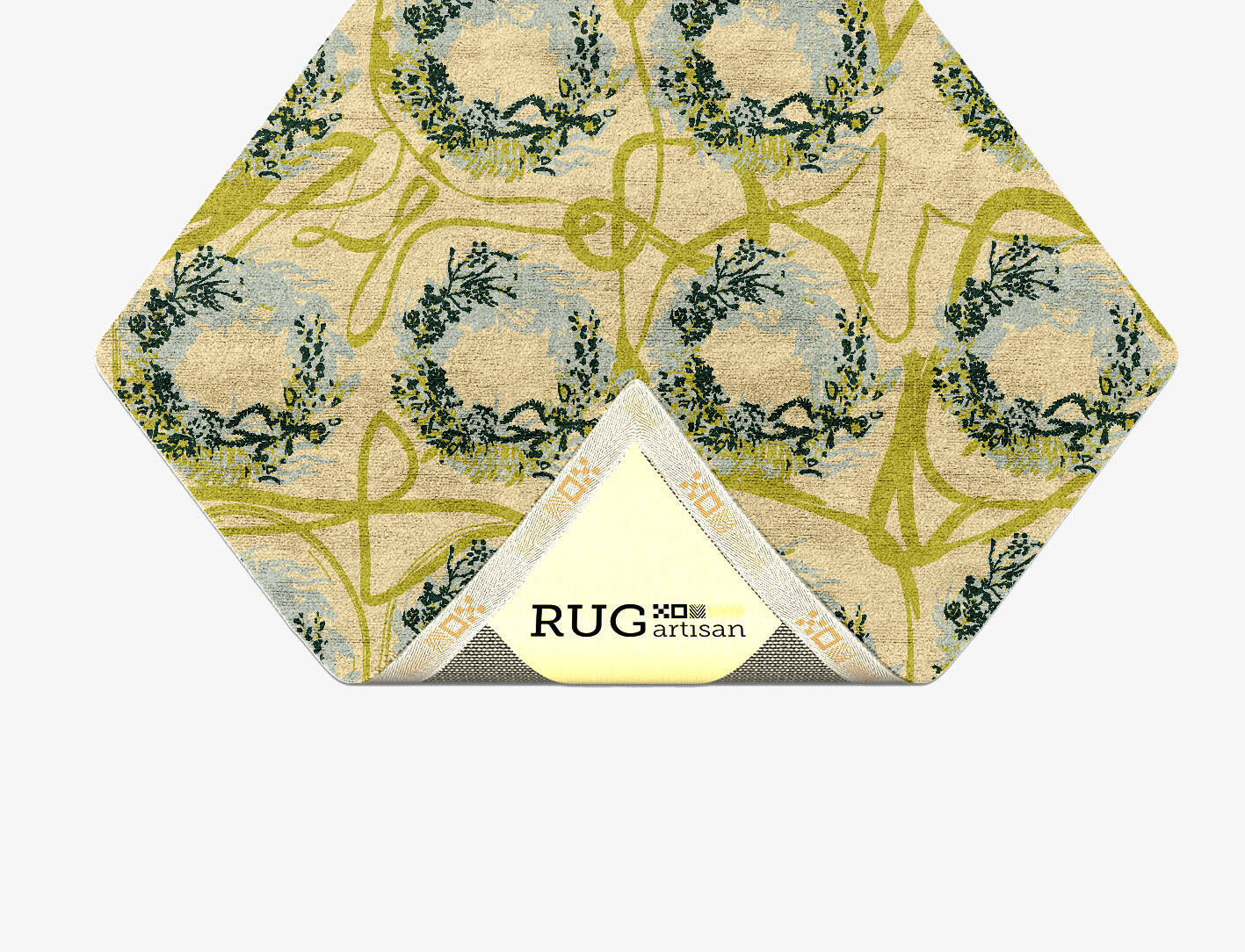 Laurel Floral Diamond Hand Tufted Bamboo Silk Custom Rug by Rug Artisan