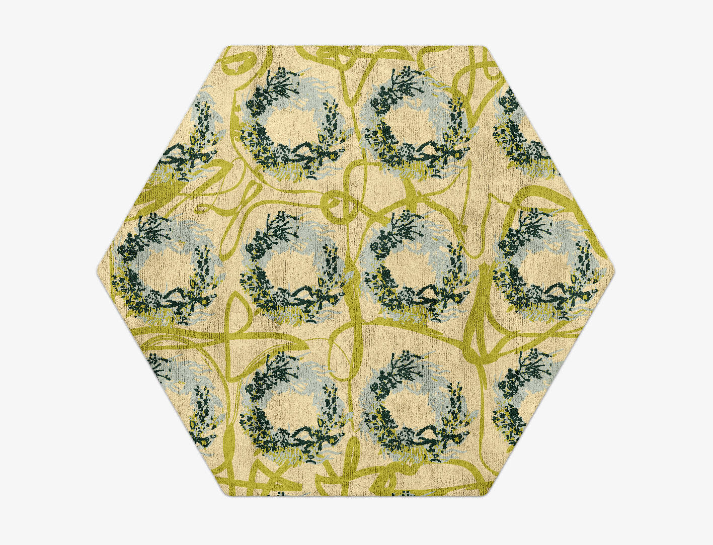 Laurel Floral Hexagon Hand Tufted Bamboo Silk Custom Rug by Rug Artisan