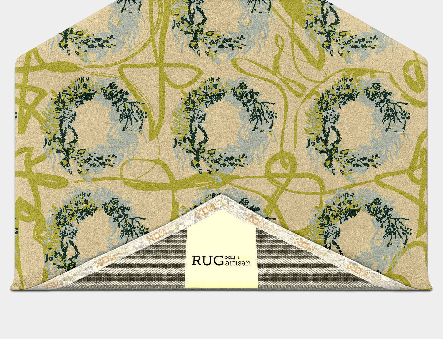 Laurel Floral Hexagon Hand Tufted Pure Wool Custom Rug by Rug Artisan