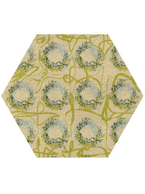 Laurel Floral Hexagon Hand Tufted Pure Wool Custom Rug by Rug Artisan