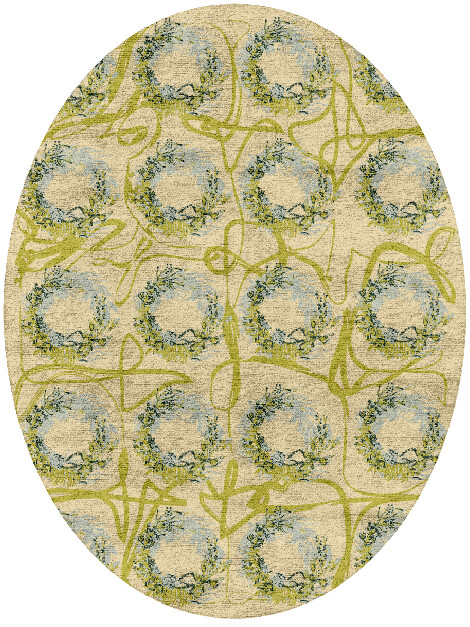 Laurel Floral Oval Hand Tufted Bamboo Silk Custom Rug by Rug Artisan
