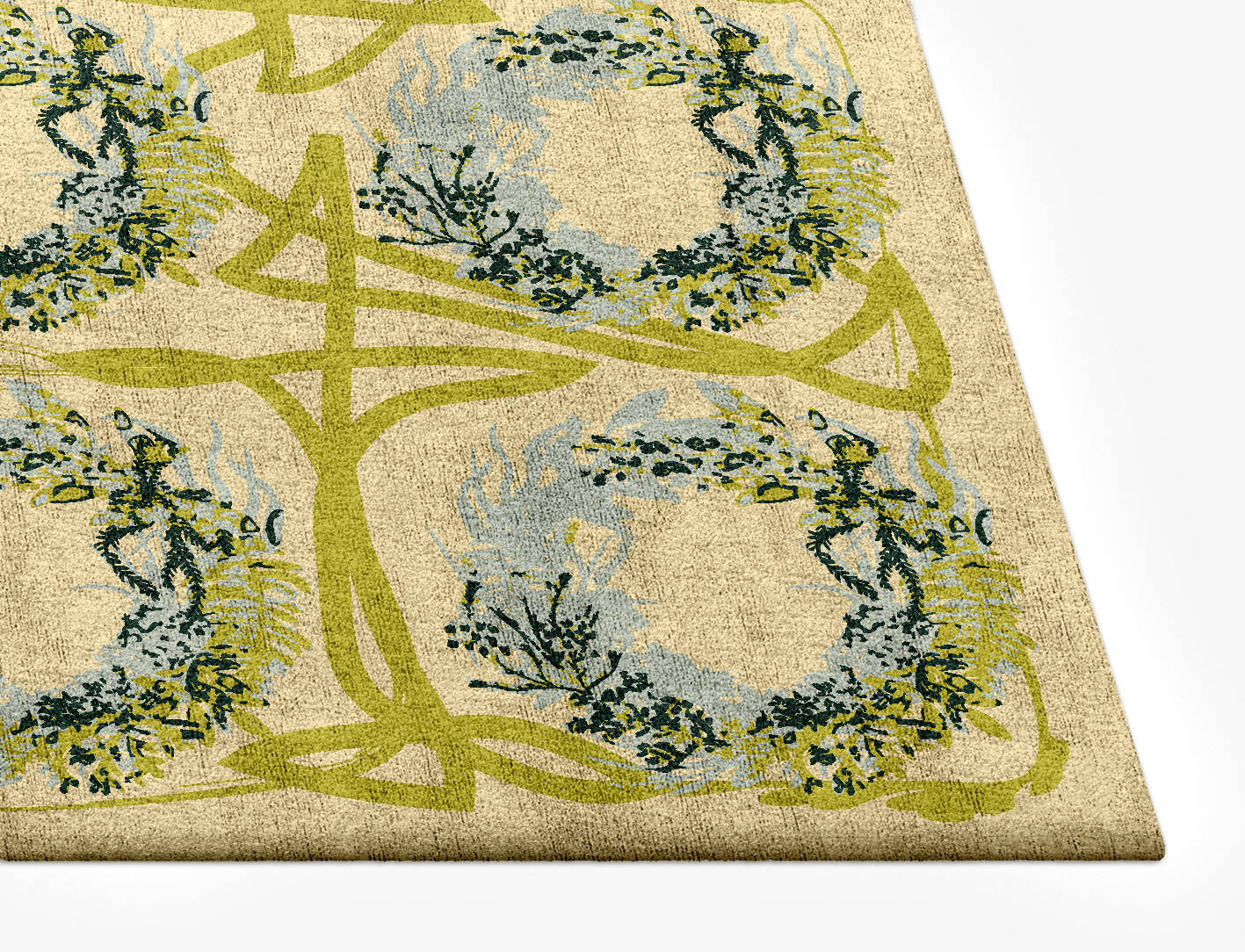 Laurel Floral Rectangle Hand Tufted Bamboo Silk Custom Rug by Rug Artisan