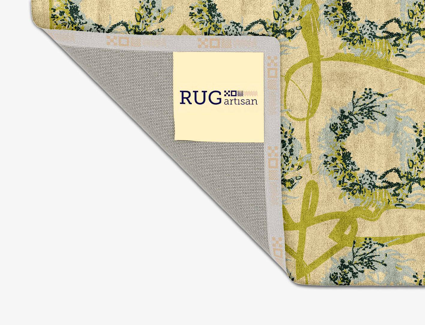 Laurel Floral Square Hand Tufted Bamboo Silk Custom Rug by Rug Artisan