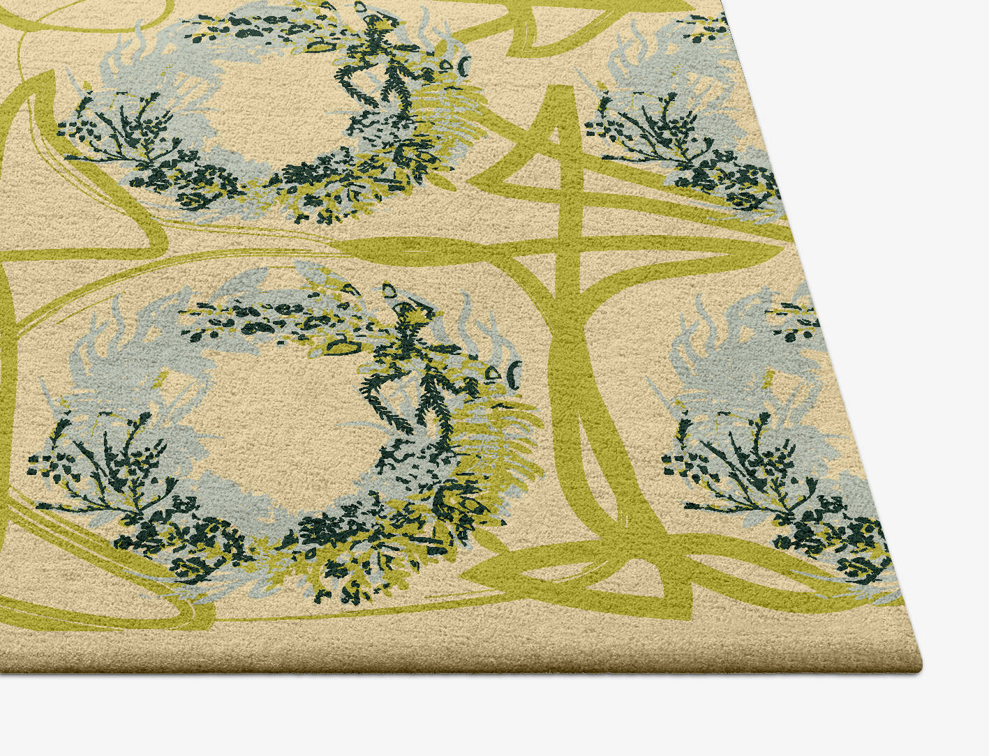 Laurel Floral Square Hand Tufted Pure Wool Custom Rug by Rug Artisan