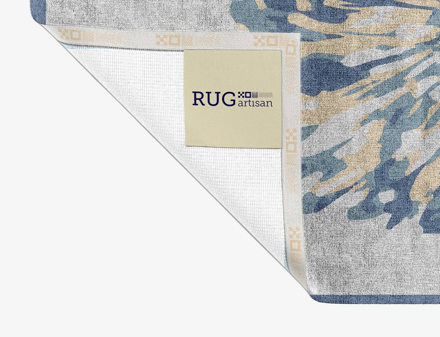 Laurels Cerulean Rectangle Hand Knotted Bamboo Silk Custom Rug by Rug Artisan