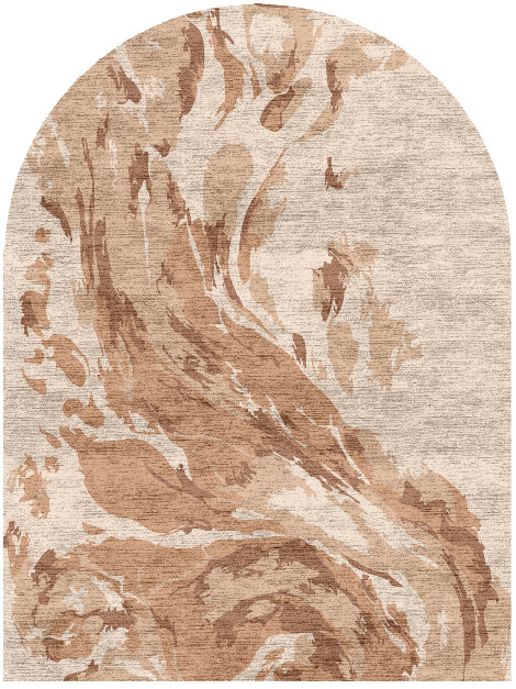 Lava Abstract Arch Hand Knotted Bamboo Silk Custom Rug by Rug Artisan