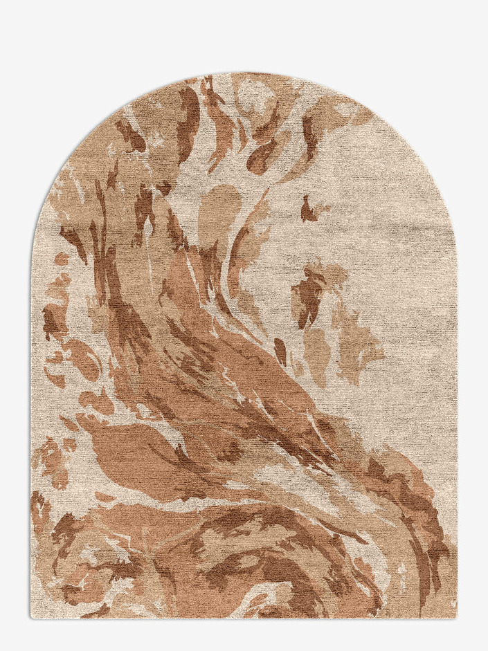 Lava Abstract Arch Hand Knotted Bamboo Silk Custom Rug by Rug Artisan
