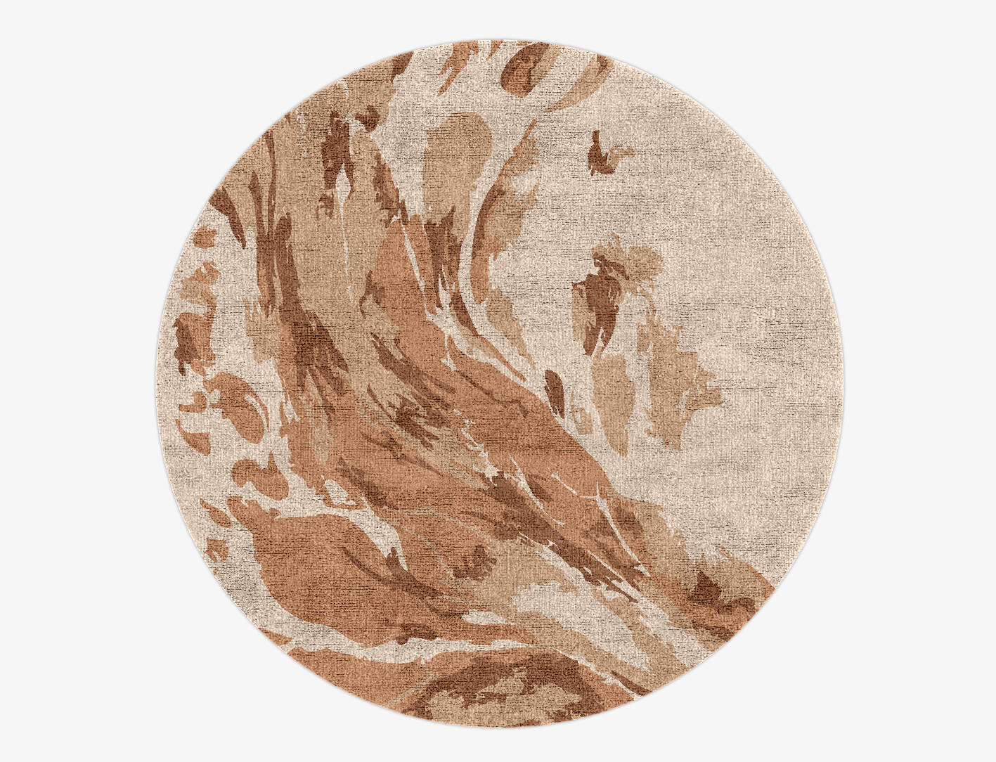 Lava Abstract Round Hand Knotted Bamboo Silk Custom Rug by Rug Artisan
