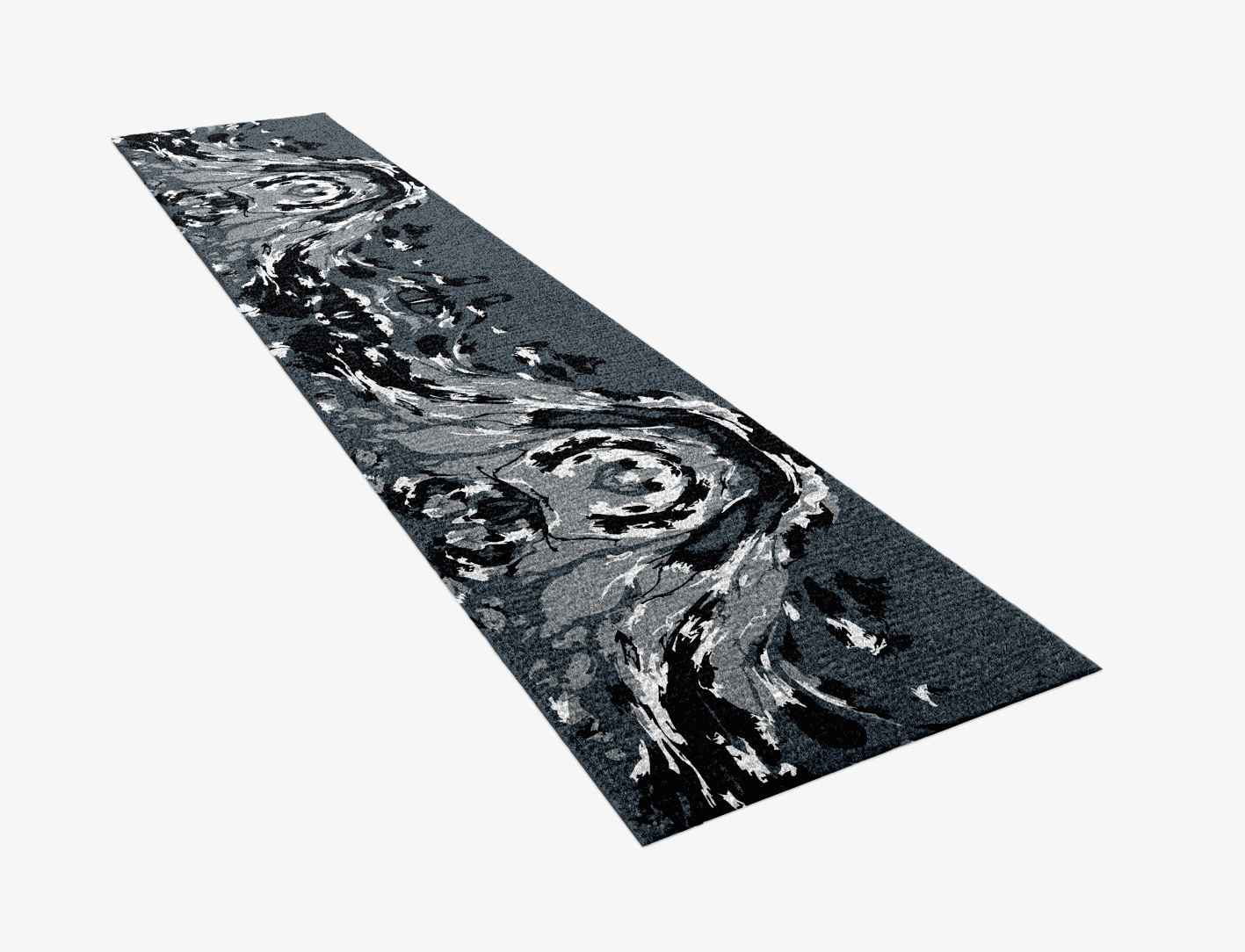 Lava Ash Monochrome Runner Hand Knotted Tibetan Wool Custom Rug by Rug Artisan