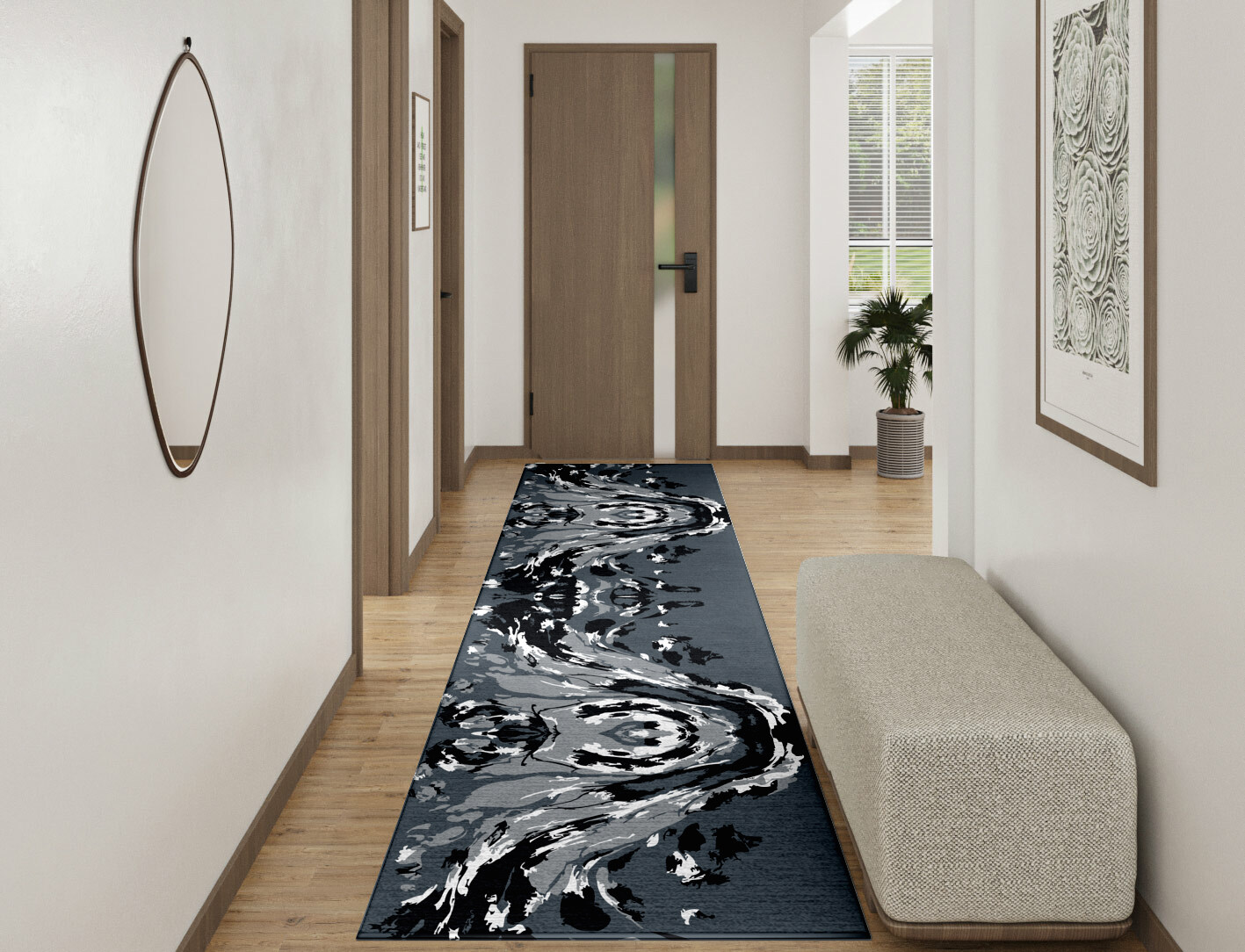 Lava Ash Monochrome Runner Hand Knotted Tibetan Wool Custom Rug by Rug Artisan