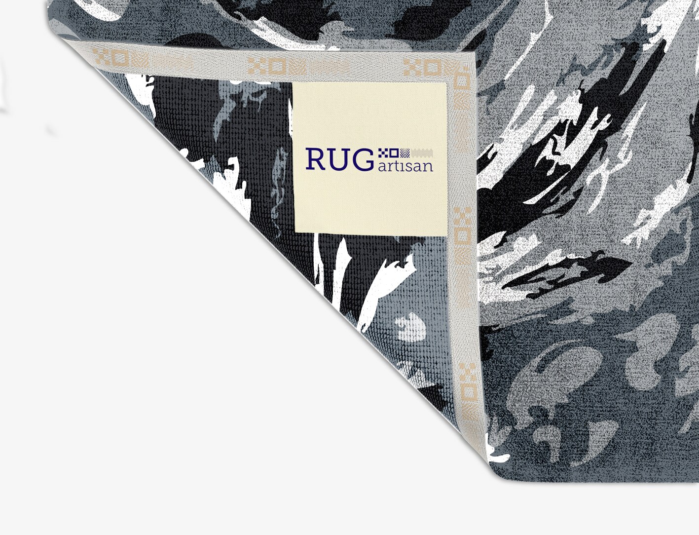 Lava Ash Monochrome Square Hand Knotted Bamboo Silk Custom Rug by Rug Artisan