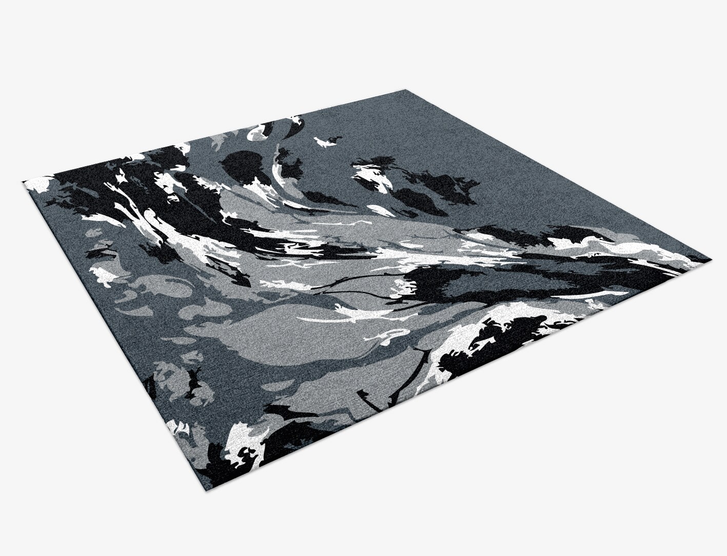Lava Ash Monochrome Square Hand Knotted Tibetan Wool Custom Rug by Rug Artisan