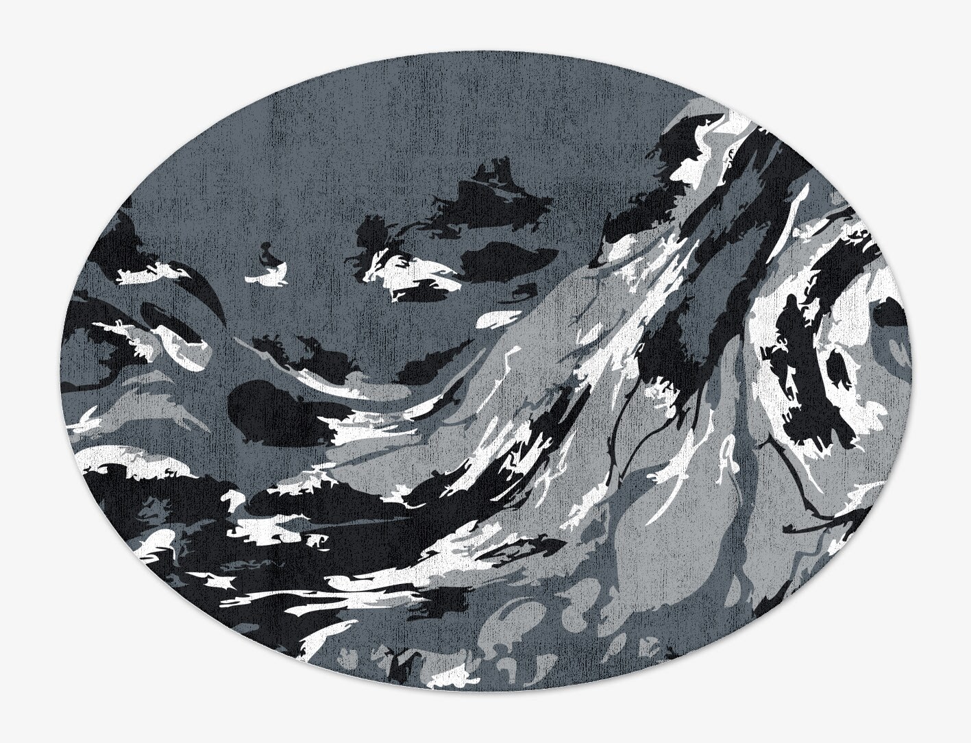Lava Ash Monochrome Oval Hand Tufted Bamboo Silk Custom Rug by Rug Artisan